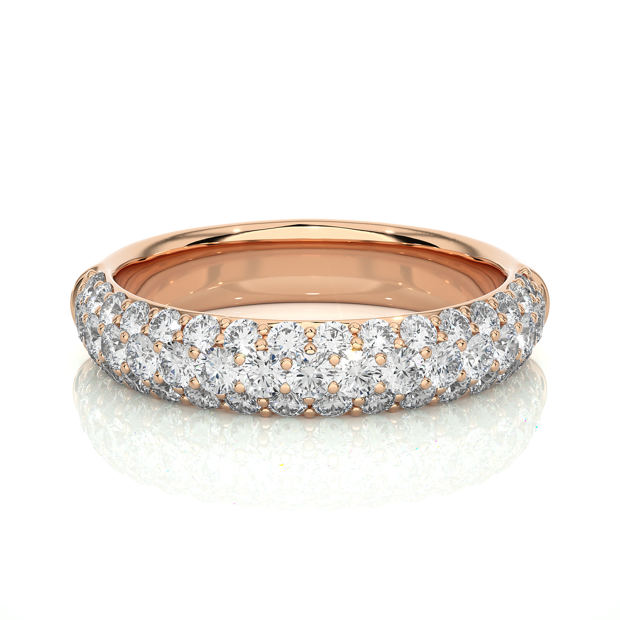 Multi Row Lab Grown Diamond Wide Band