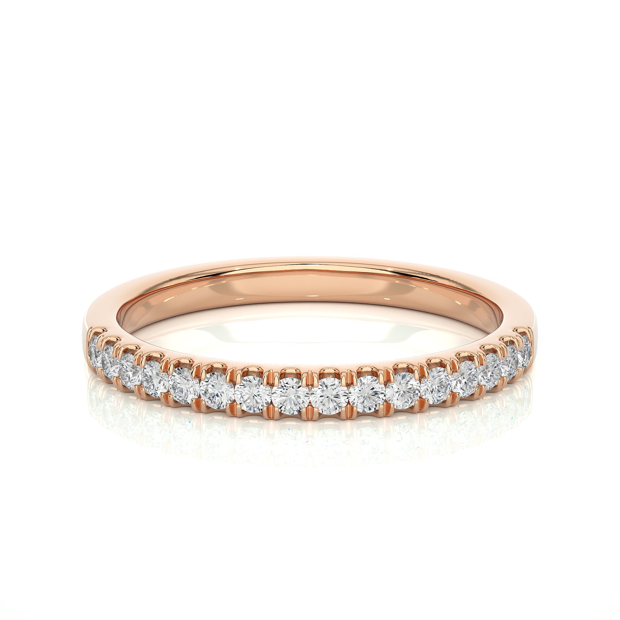 Round Cut Half Eternity Diamond Band