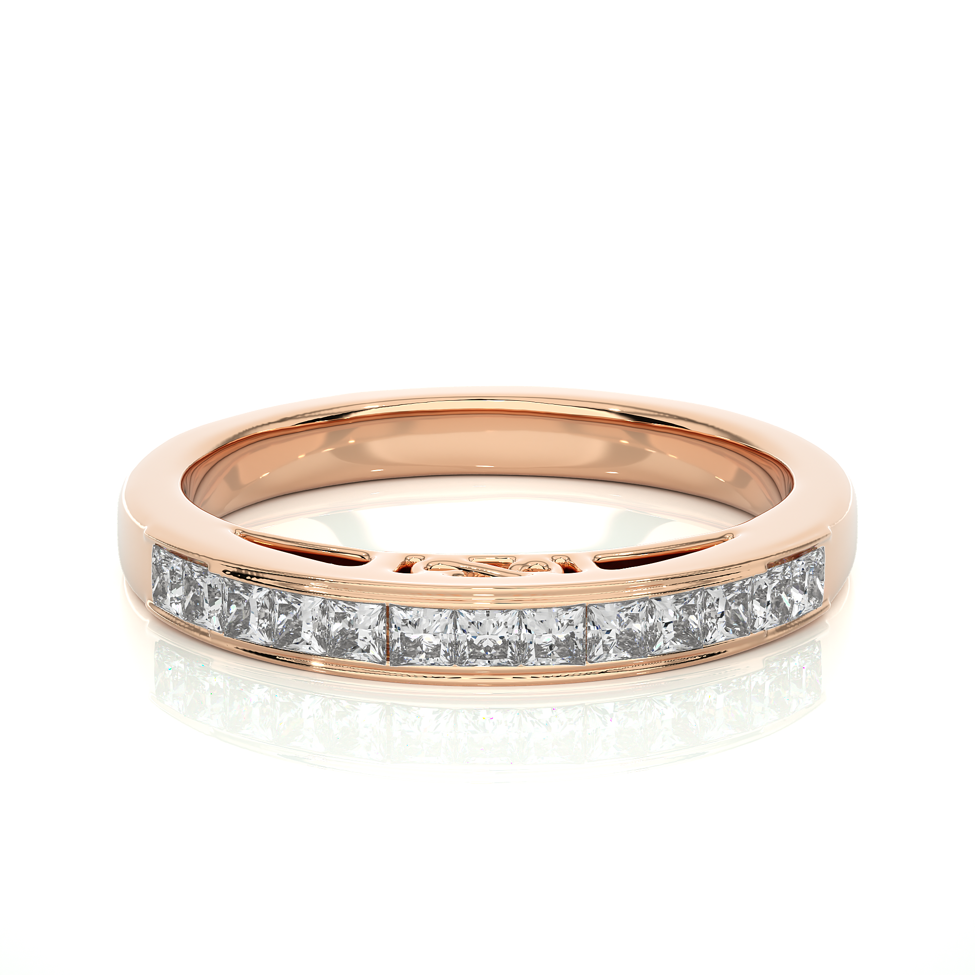 Channel Set Princess Cut Lab Grown Diamond Eternity Band