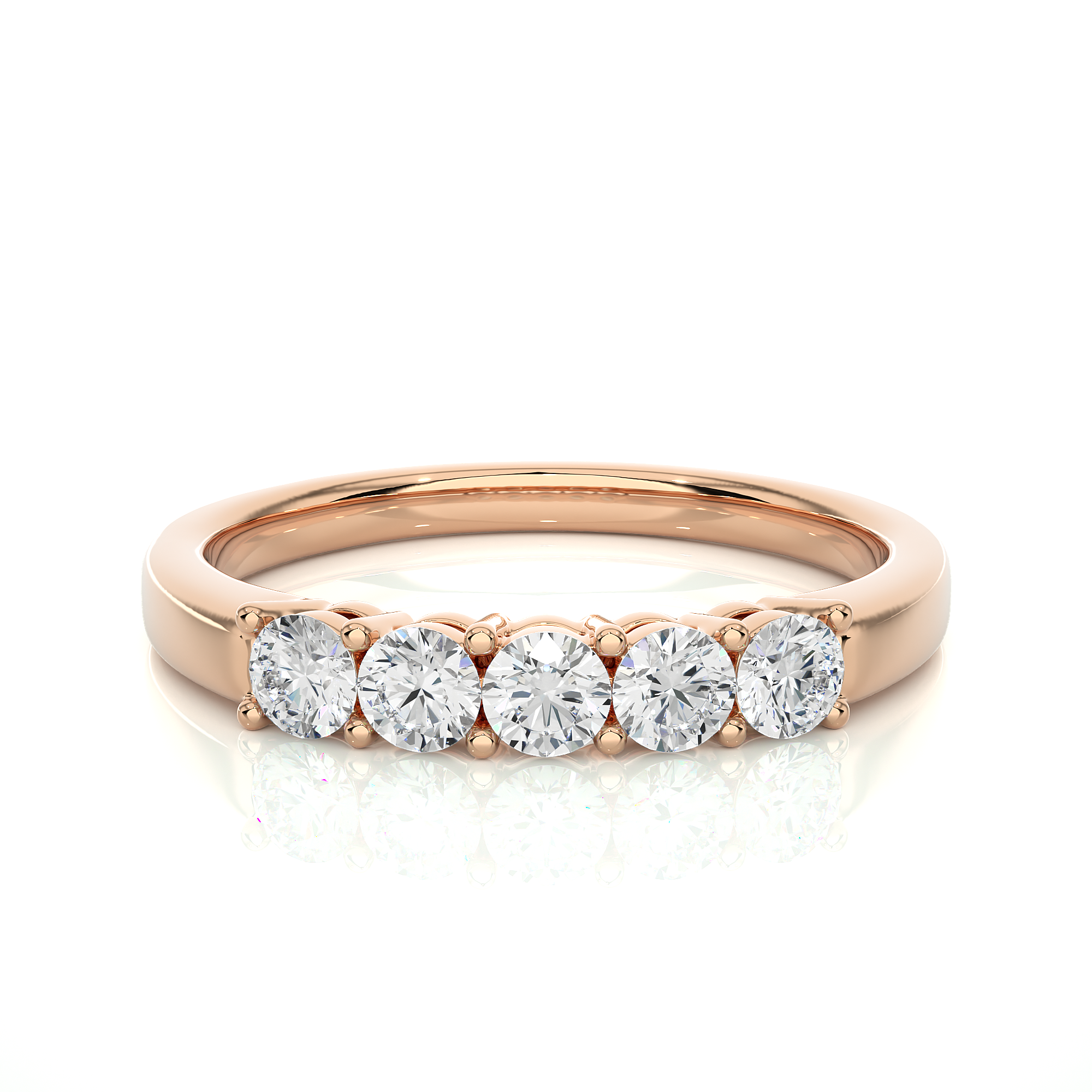 Five Stone Diamond Wedding Band