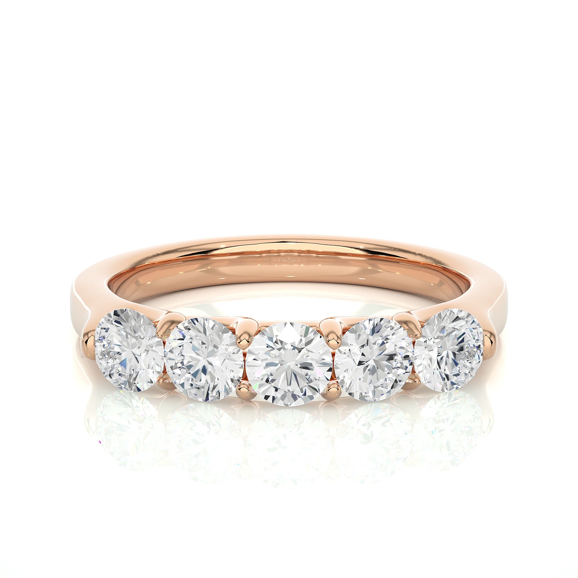 Five Stone Diamond Wedding Band