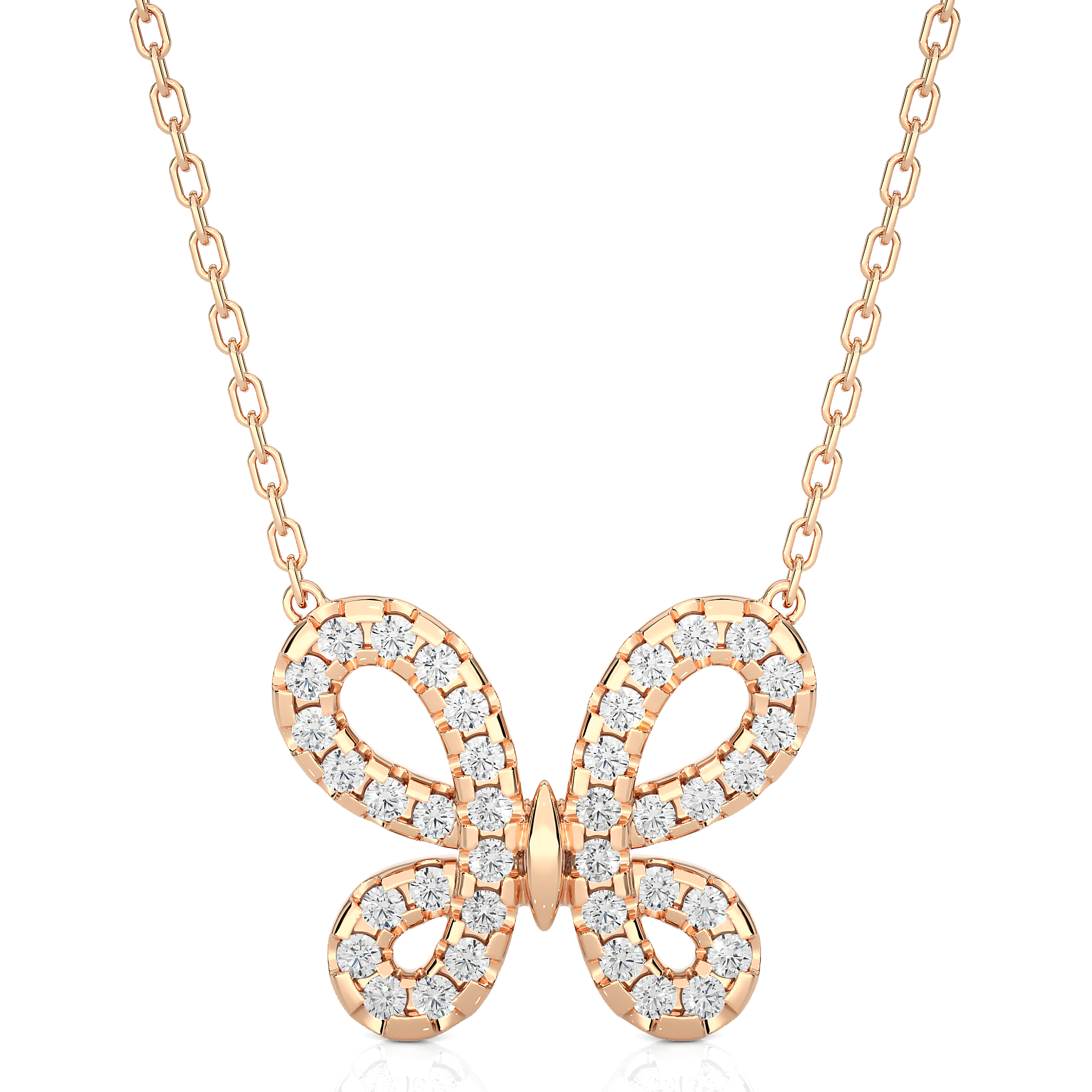 Butterfly Lab Grown Diamond Pendant Necklace