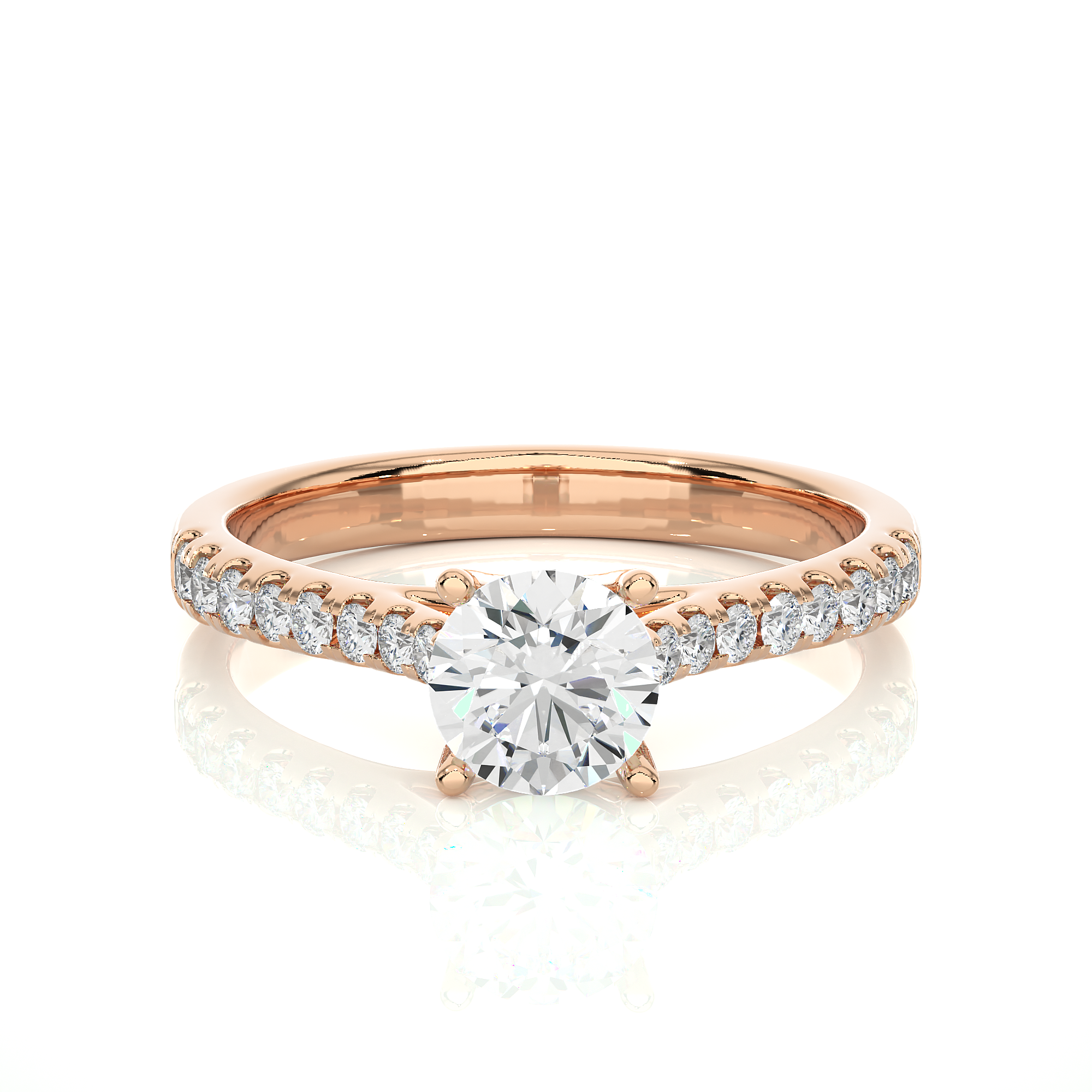 Round Cut Diamond Solitaire Engagement Ring