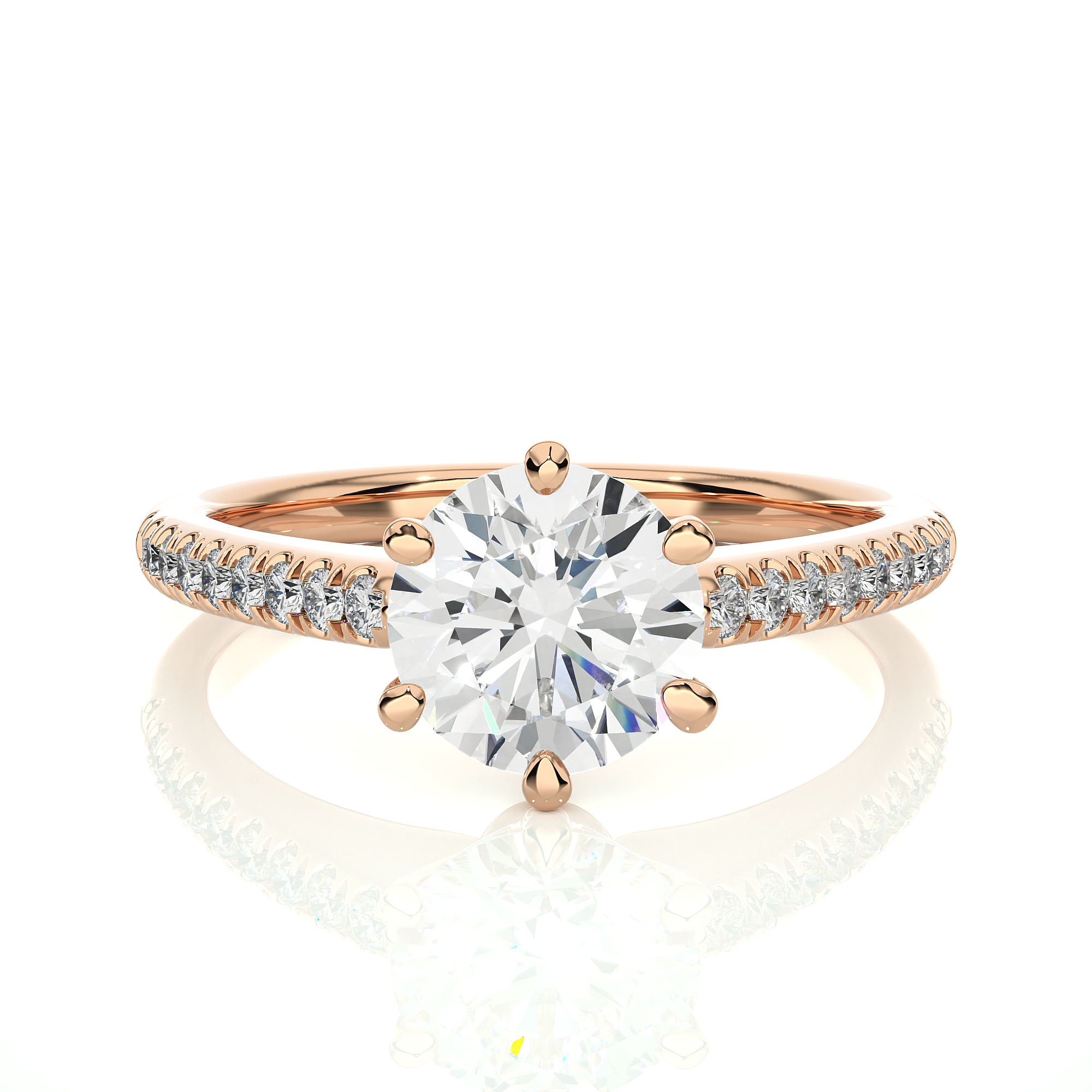 Round Lab Grown Diamond Engagement Ring