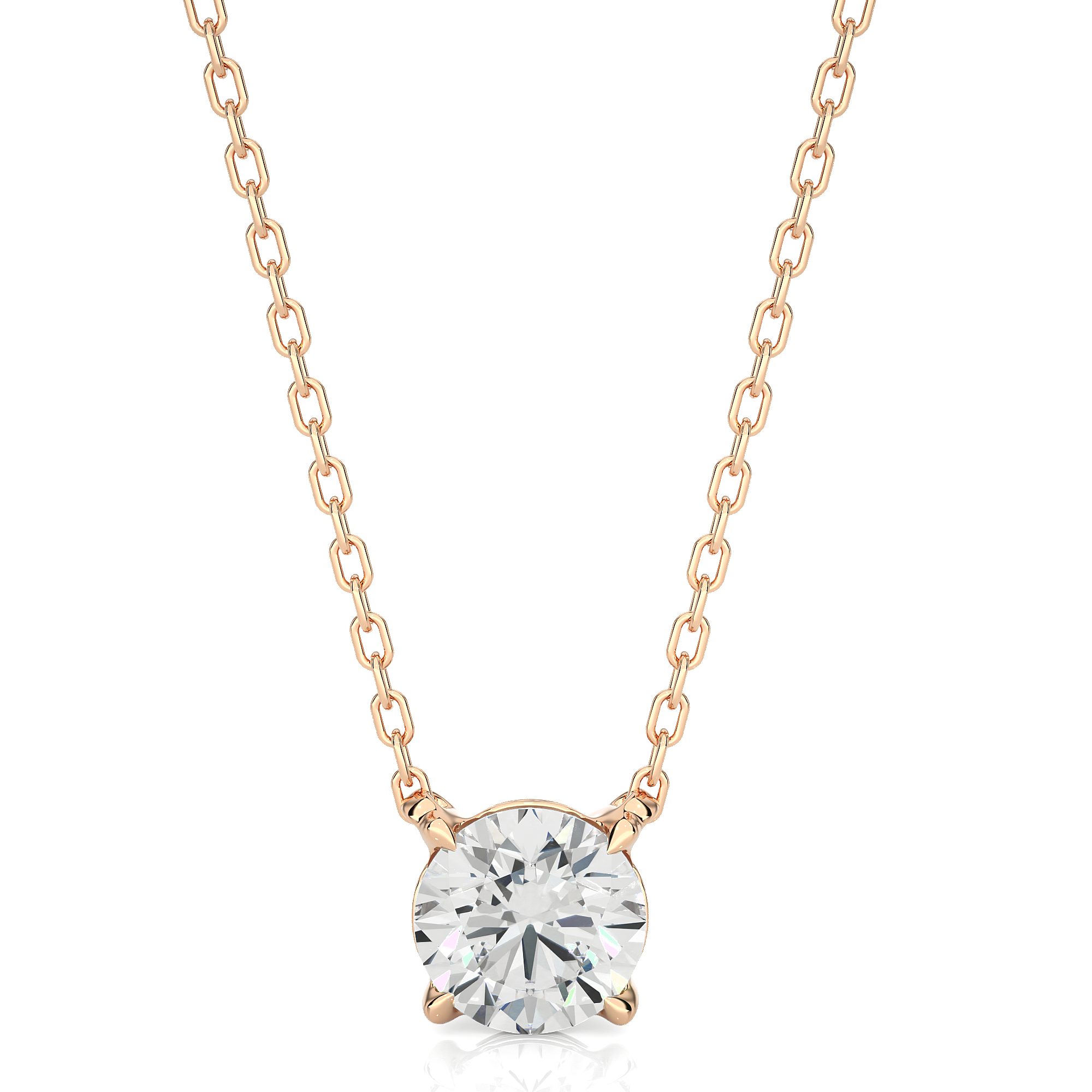 Round Lab Grown Diamond Solitaire Necklace