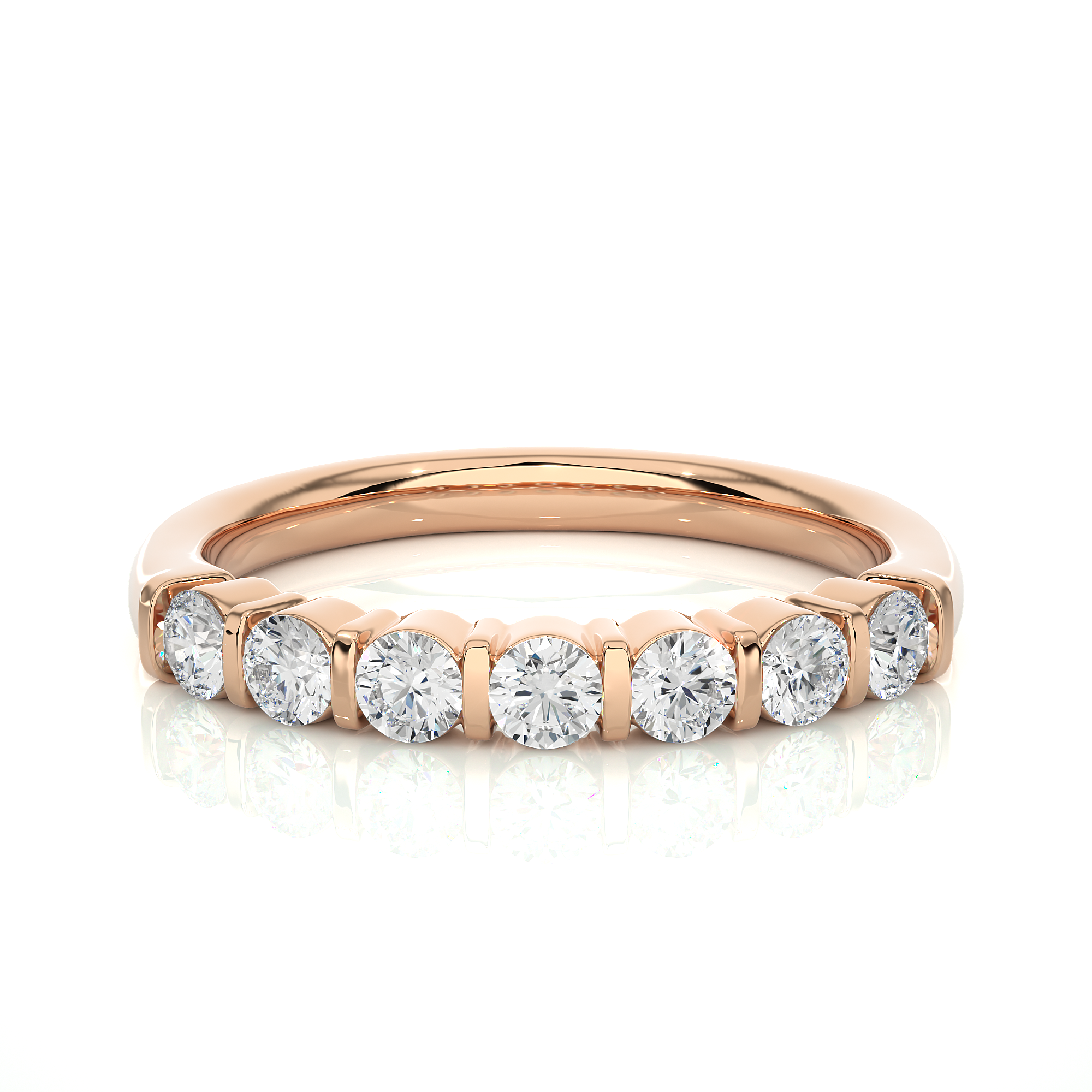Round Cut Lab Grown Diamond Half Eternity Ring