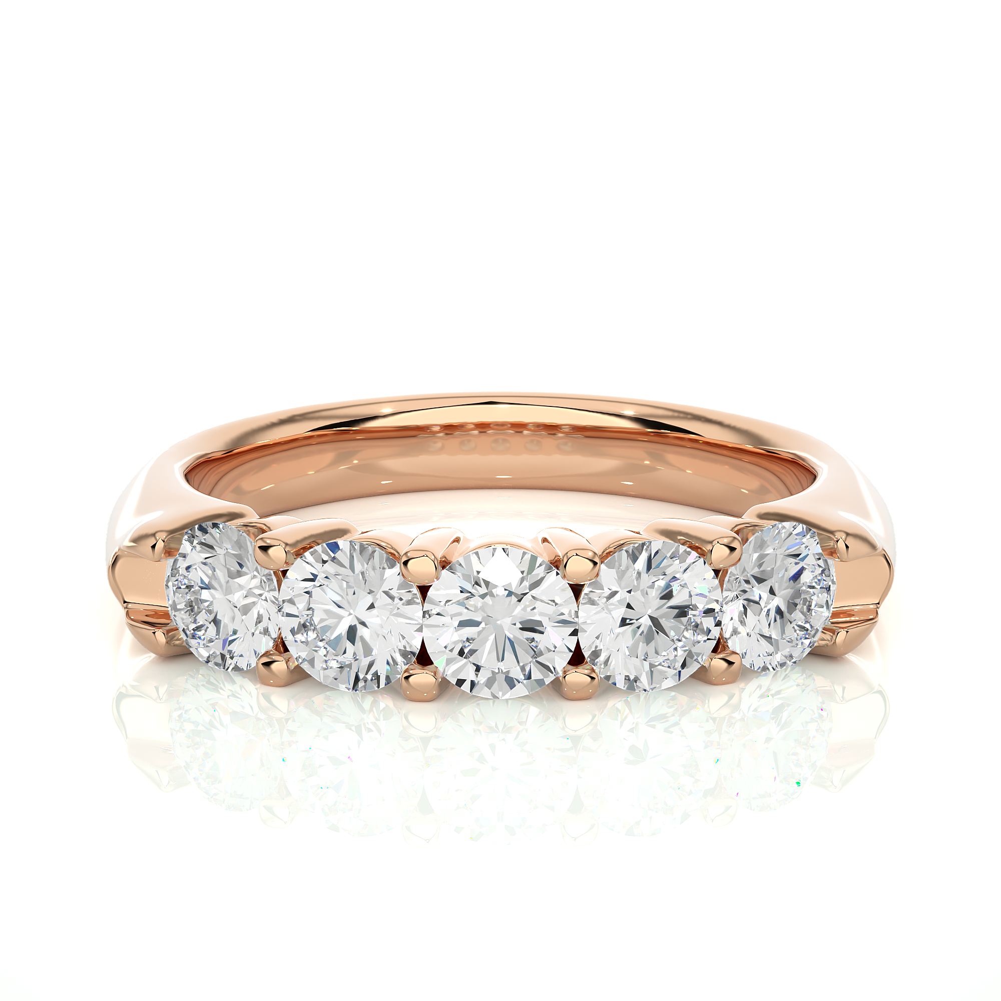 Round Cut Lab Grown Diamond Half Eternity Ring