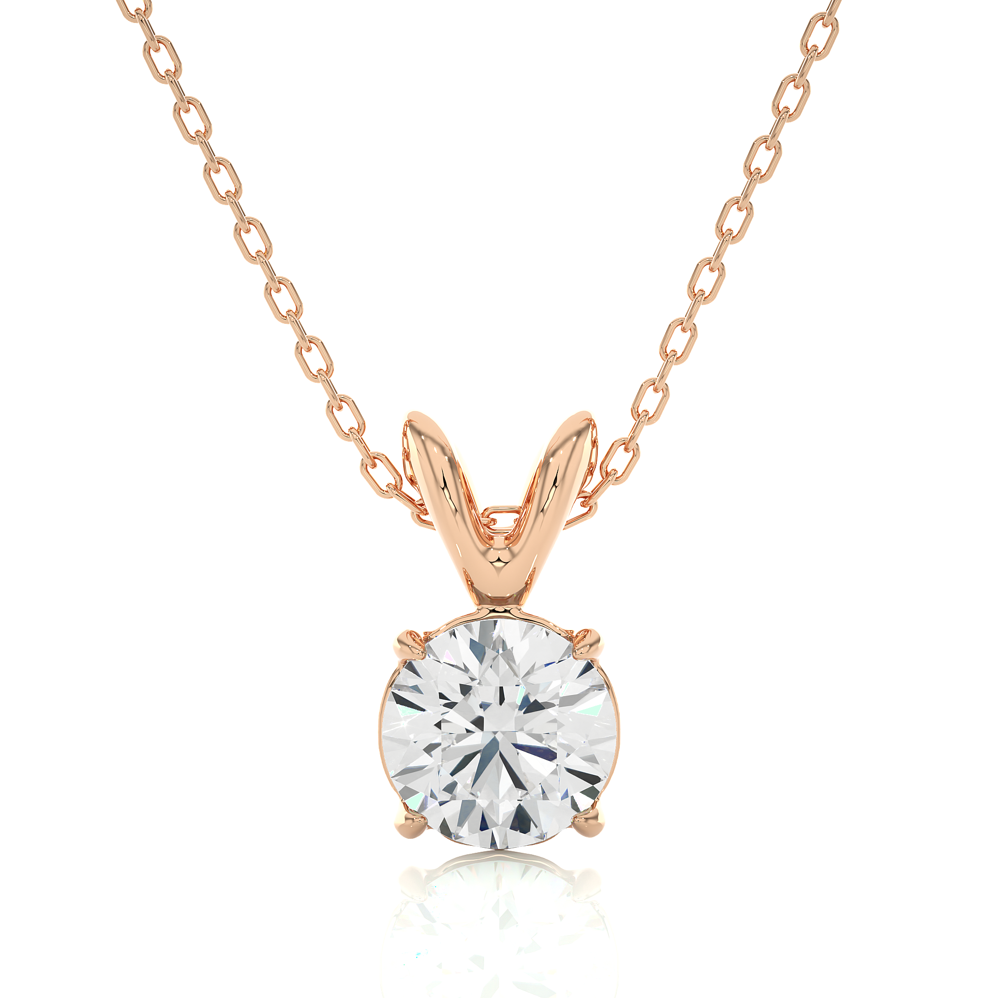 Round Lab Grown Diamond Solitaire Necklace
