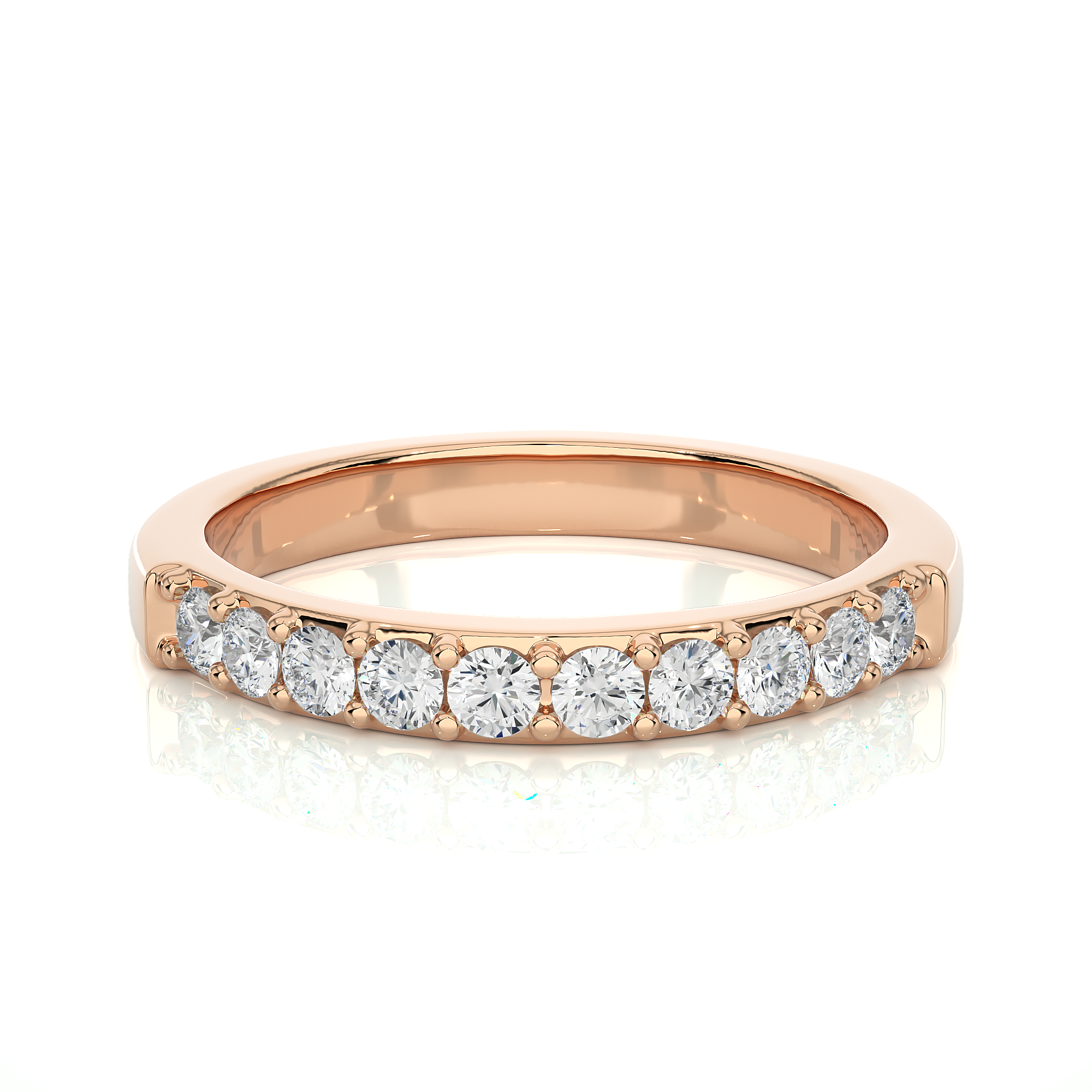 Round Cut Diamond Half Eternity Ring