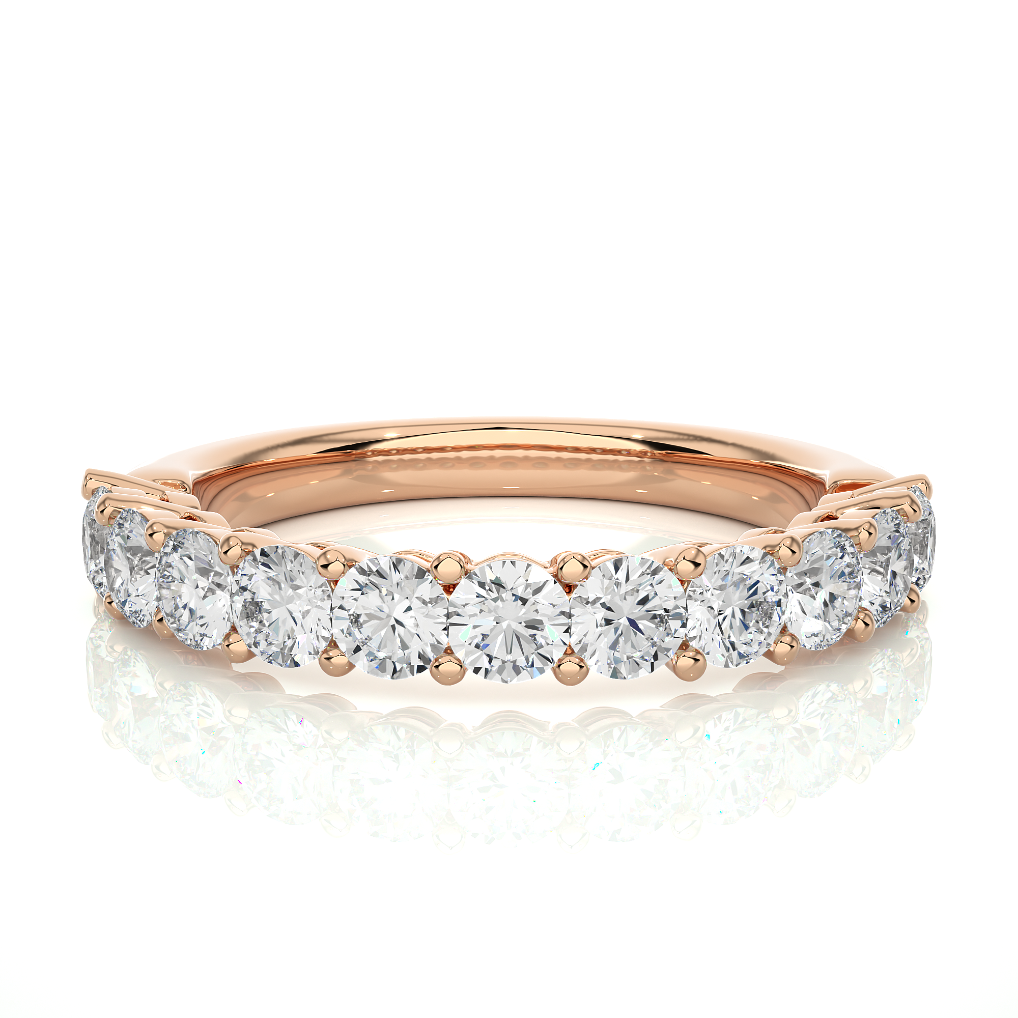 Round Cut Diamond Eternity Wedding Band