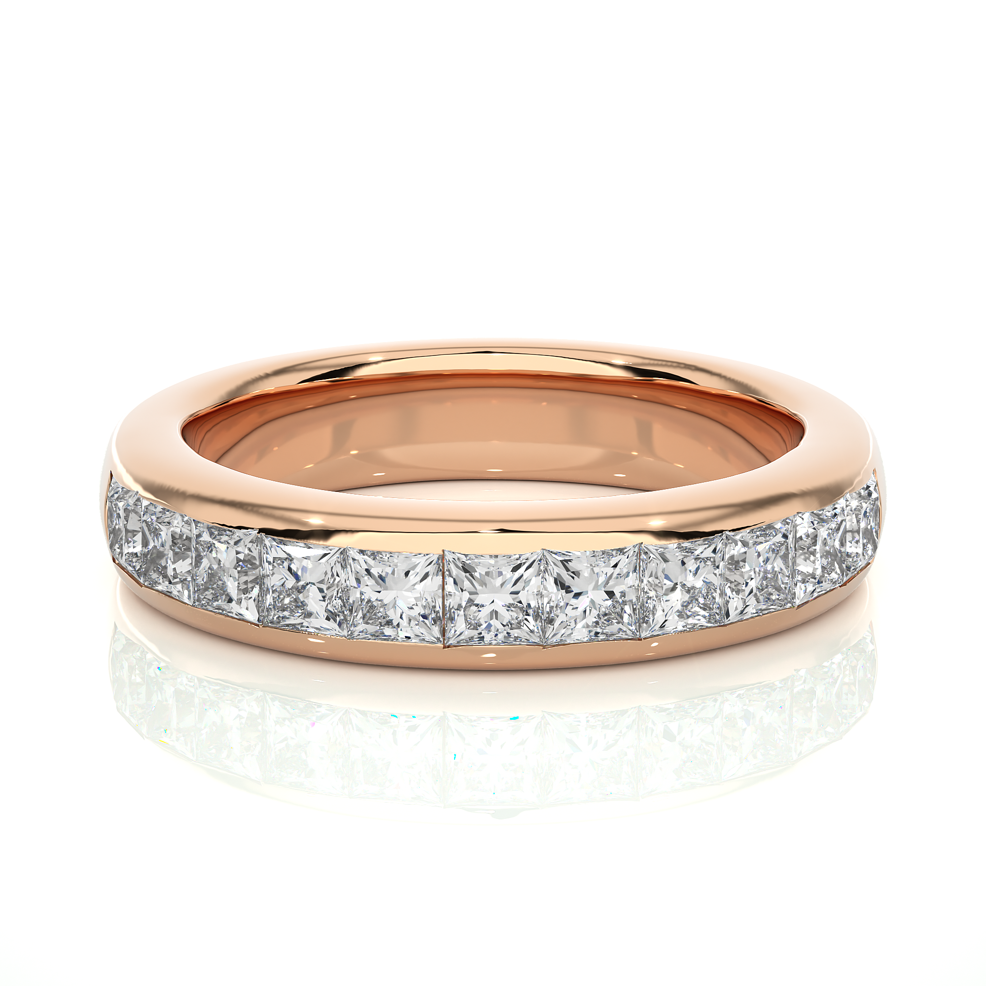 Princess Cut Lab Grown Diamond Channel Set Eternity Band