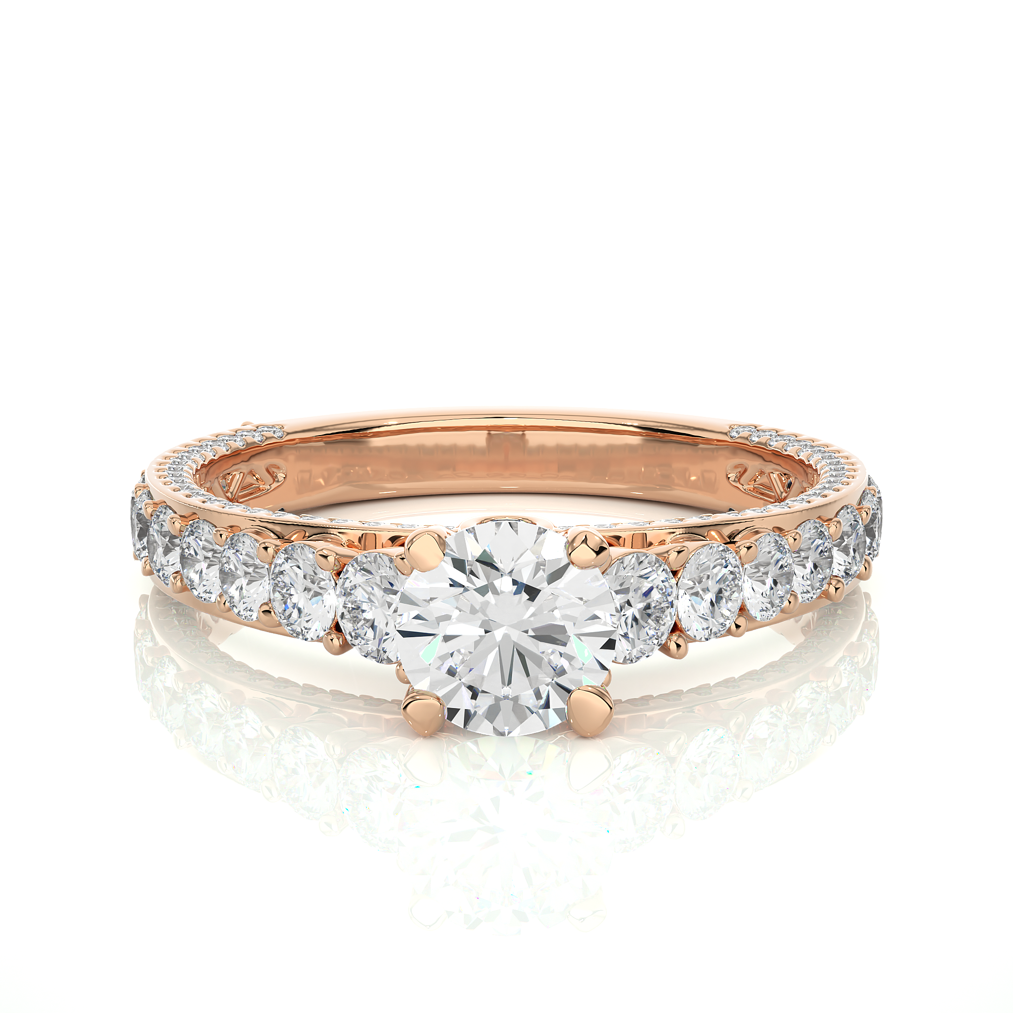 Round Cut Lab Grown Diamond Engagement Ring