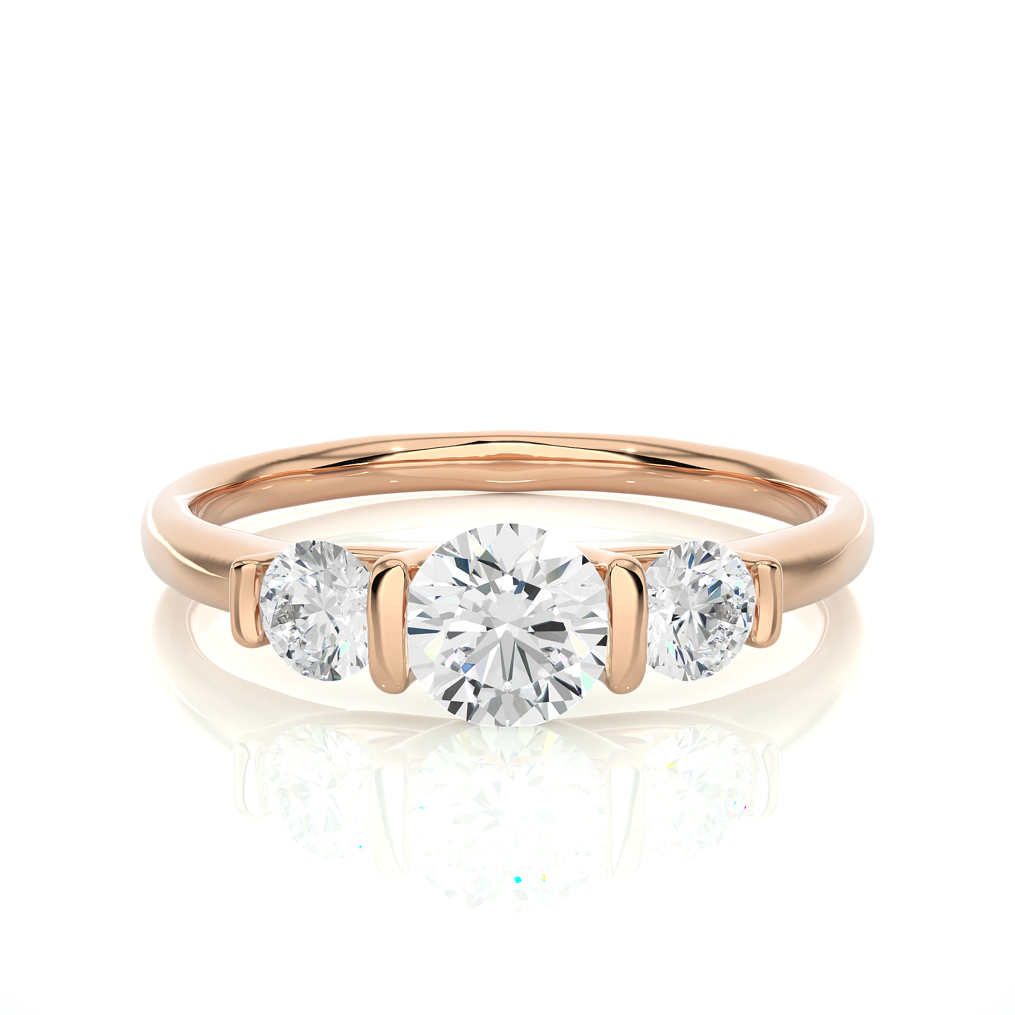 Lab Grown Diamond Three Stone Engagement Ring