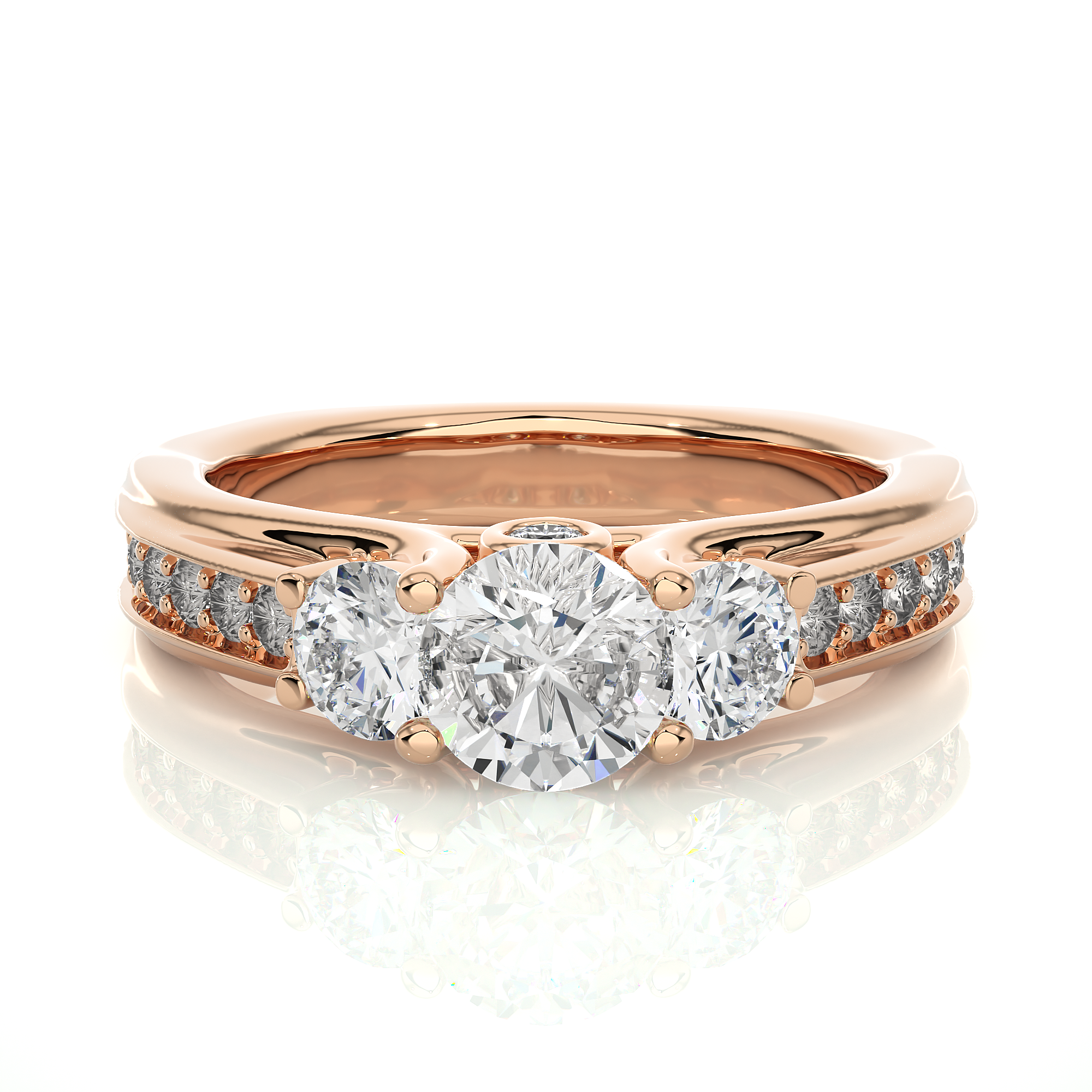 Three Stone Lab Grown Diamond Engagement Ring