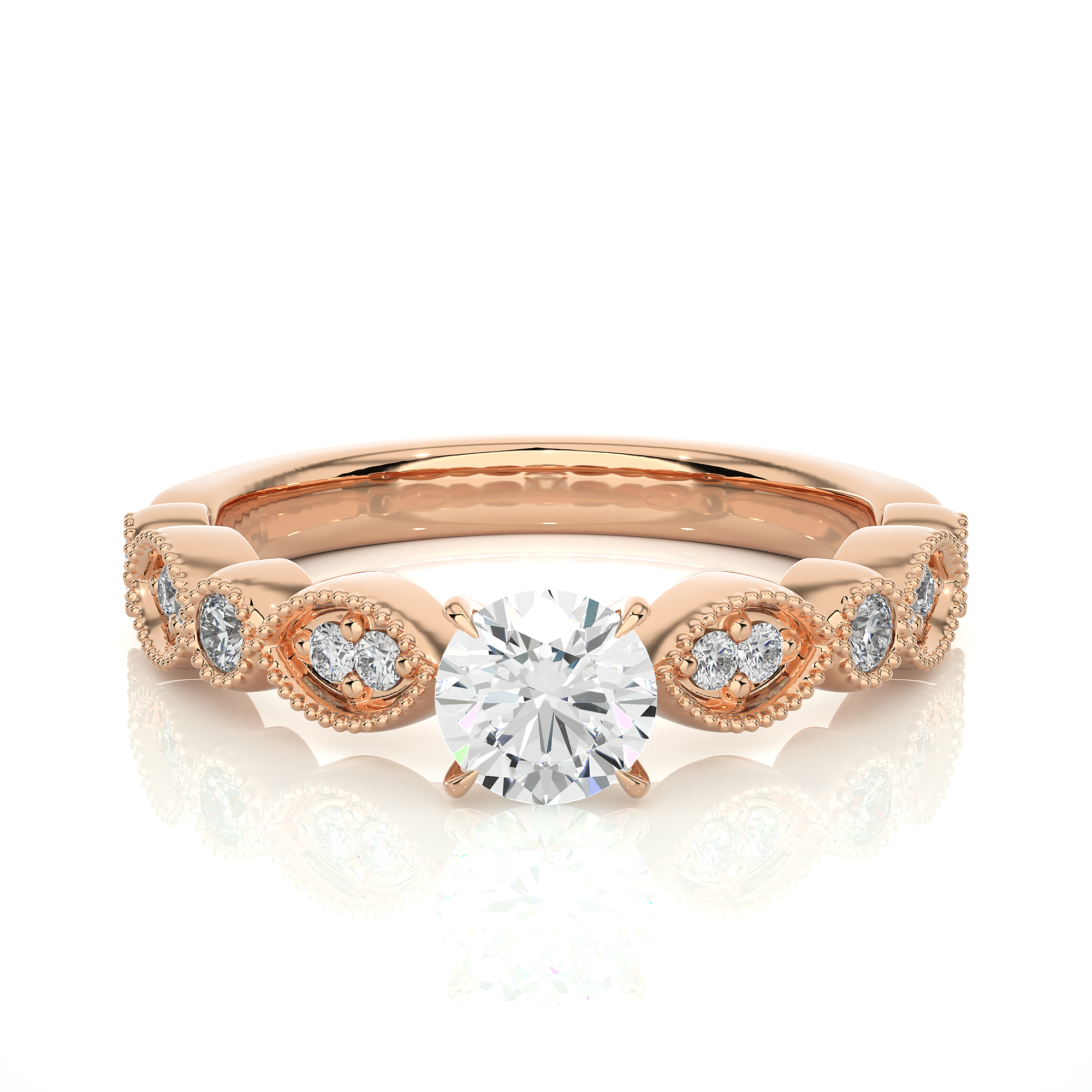 Floral Inspired Diamond Engagement Ring