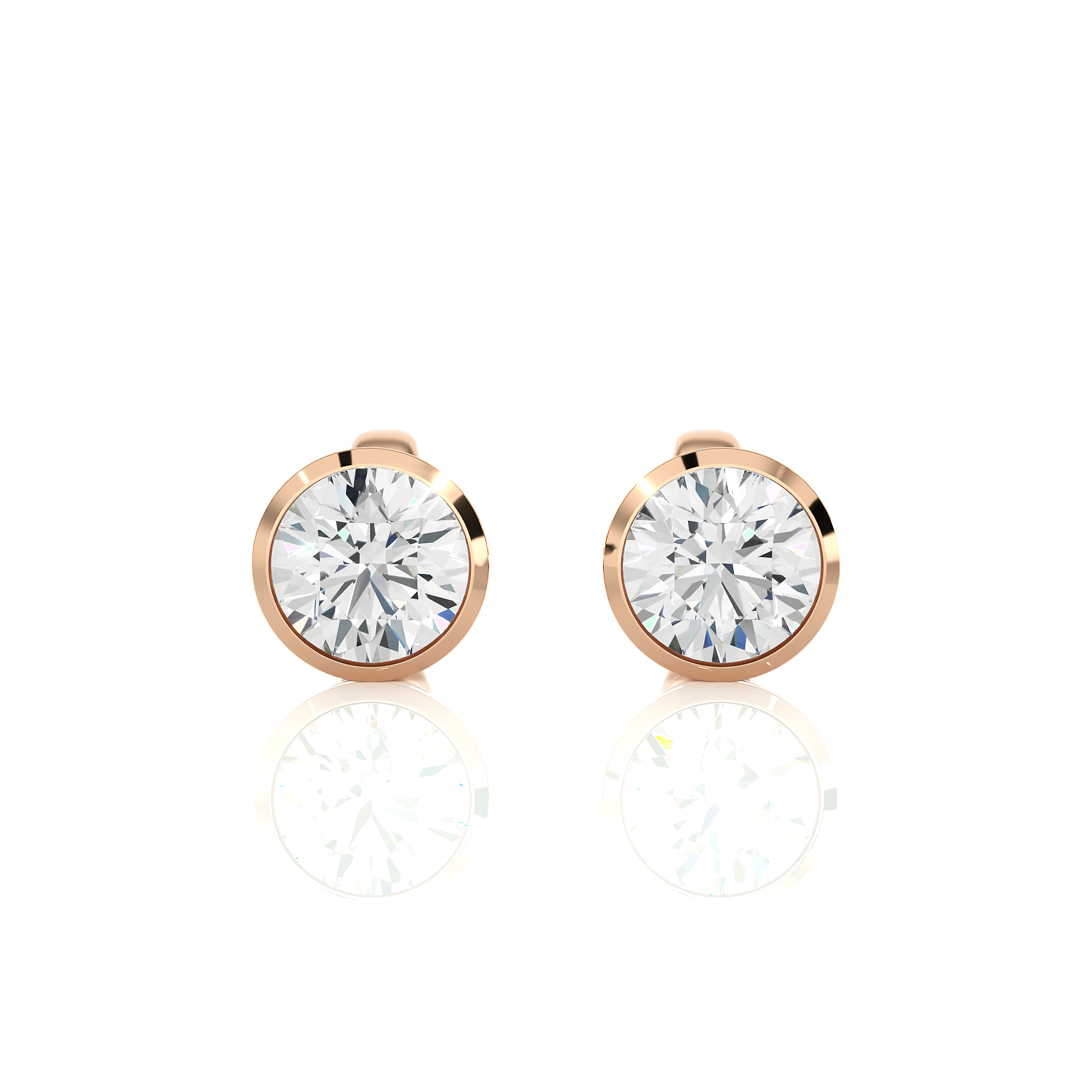 Bezel Set Lab Grown Diamond Stud Earrings