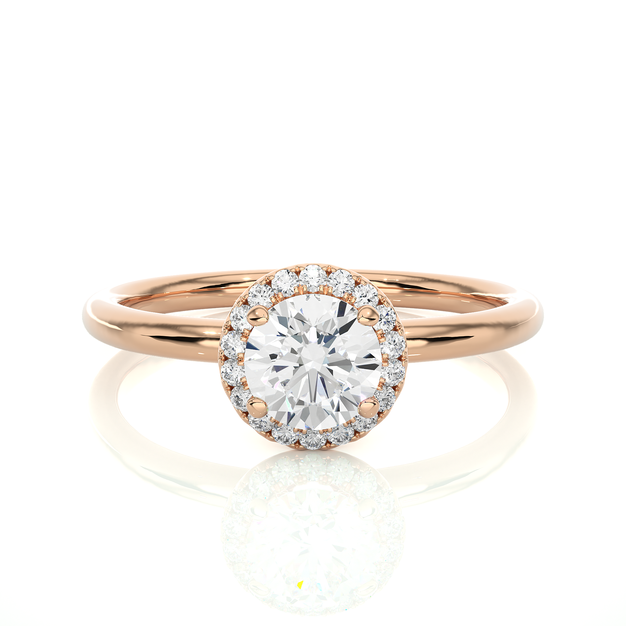 Classic Round Lab Grown Diamond Halo Engagement Ring