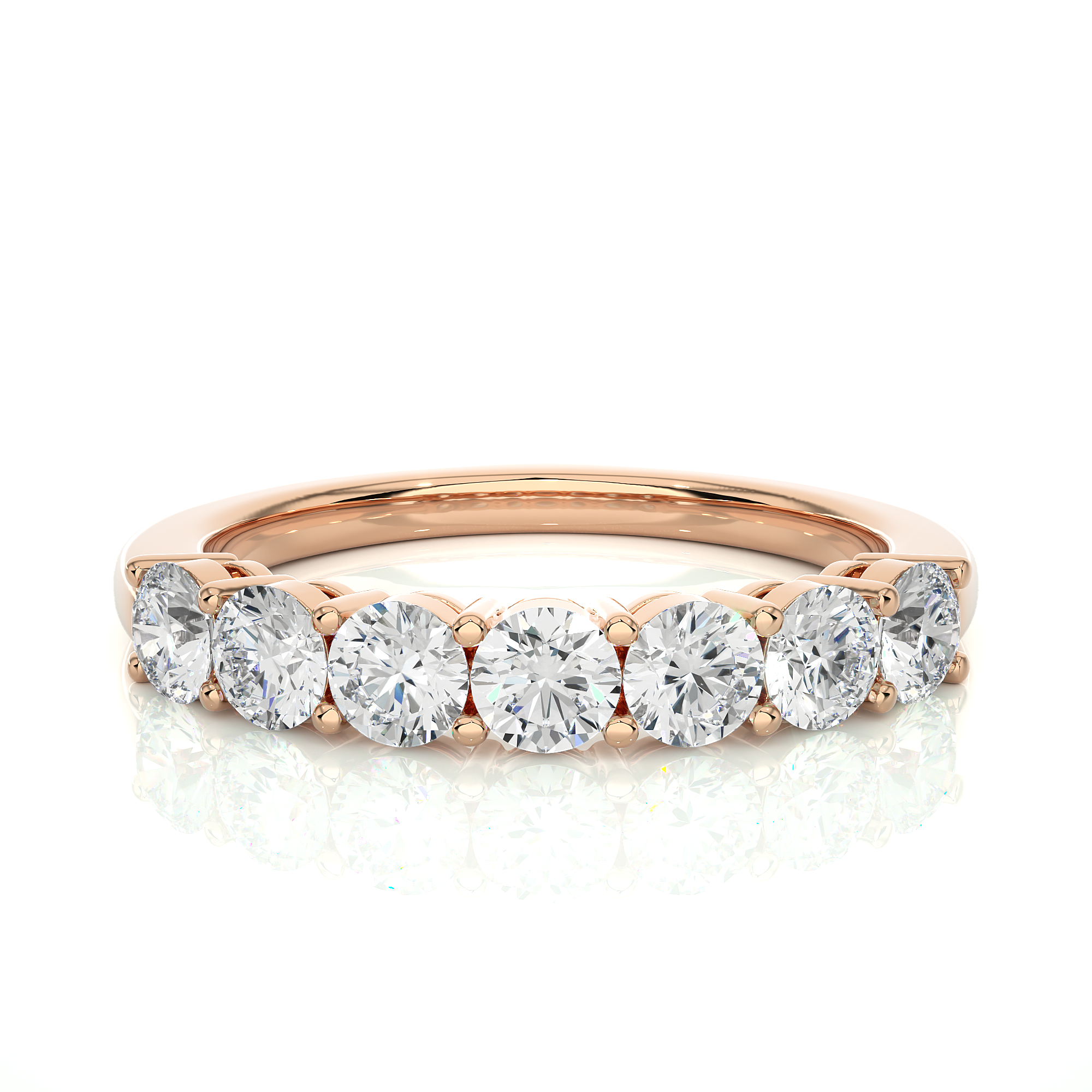 Round Cut Half Eternity Diamond Ring