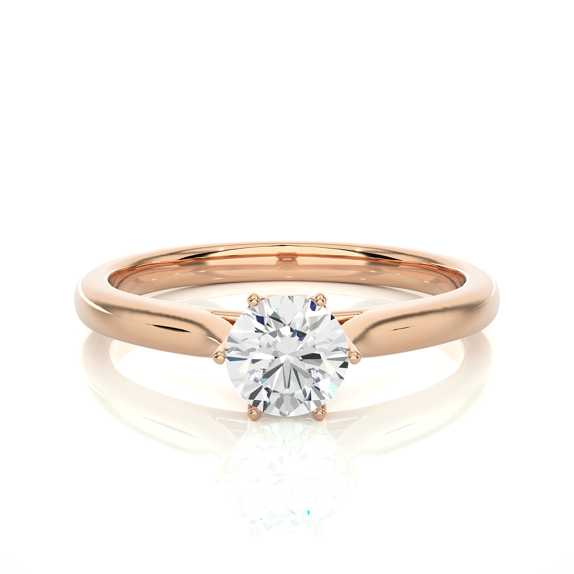 Round Cut Lab Grown Diamond Solitaire Engagement Ring