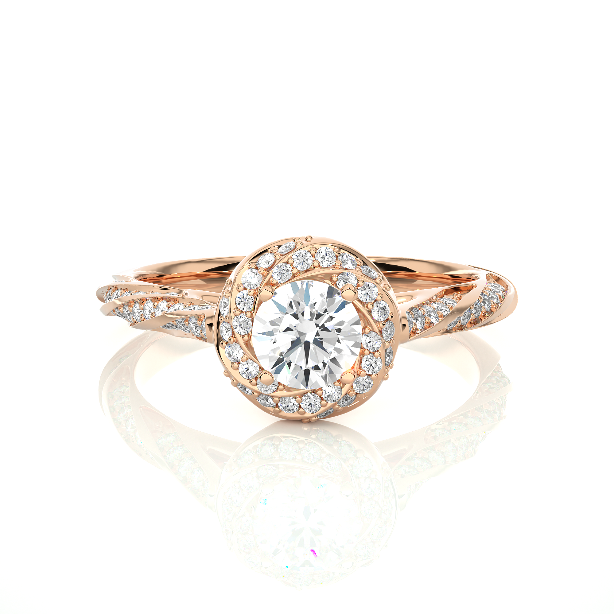 Lab Grown Diamond Halo Engagement Ring