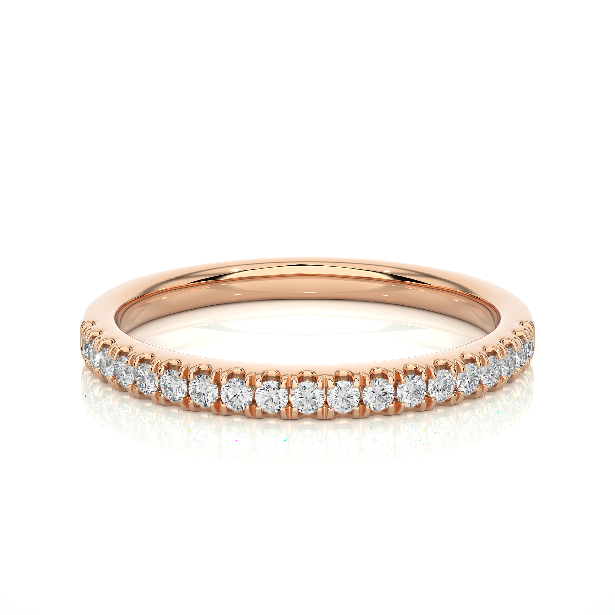 Round Cut Lab Grown Diamond Half Eternity Ring