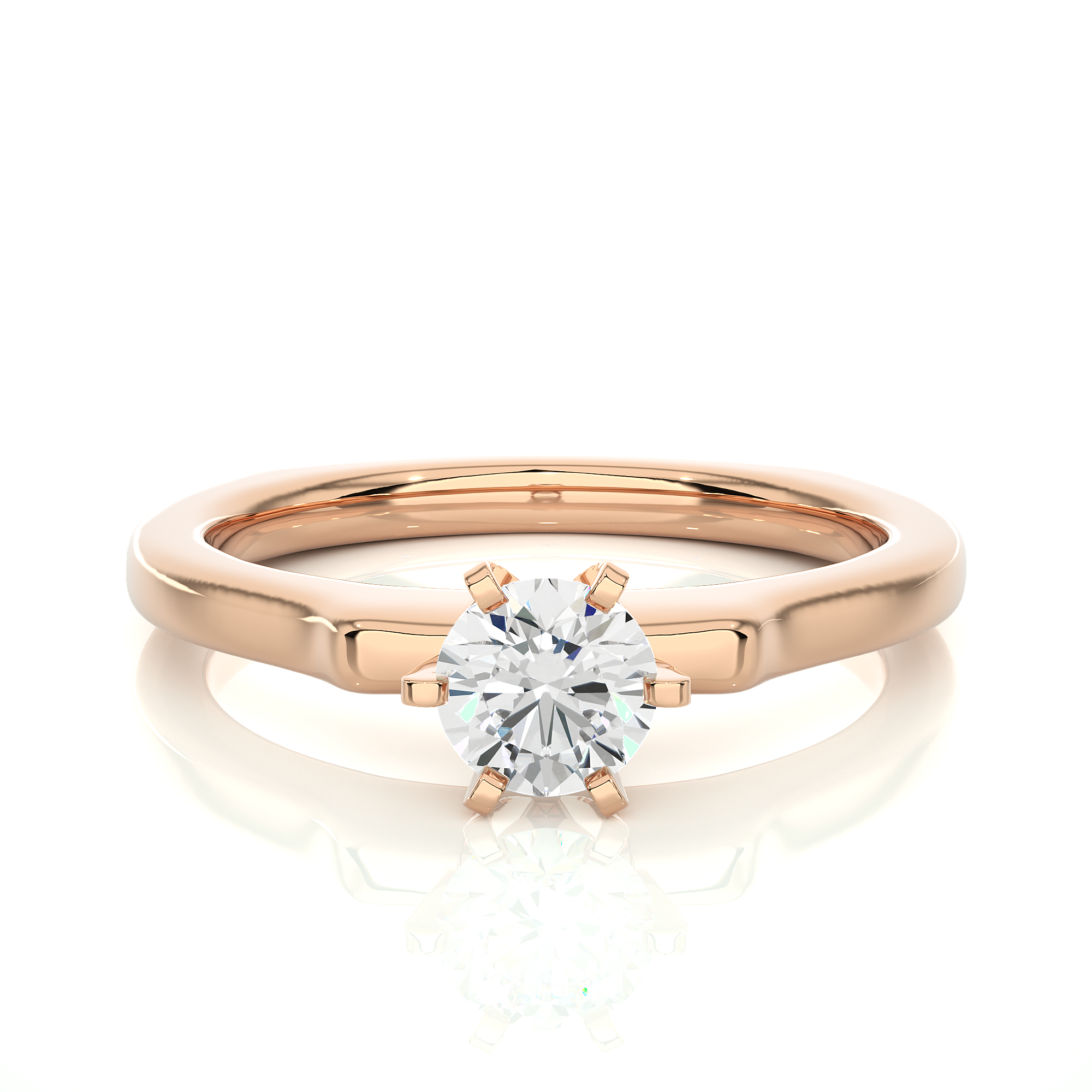 Round Cut Lab Grown Diamond Solitaire Engagement Ring
