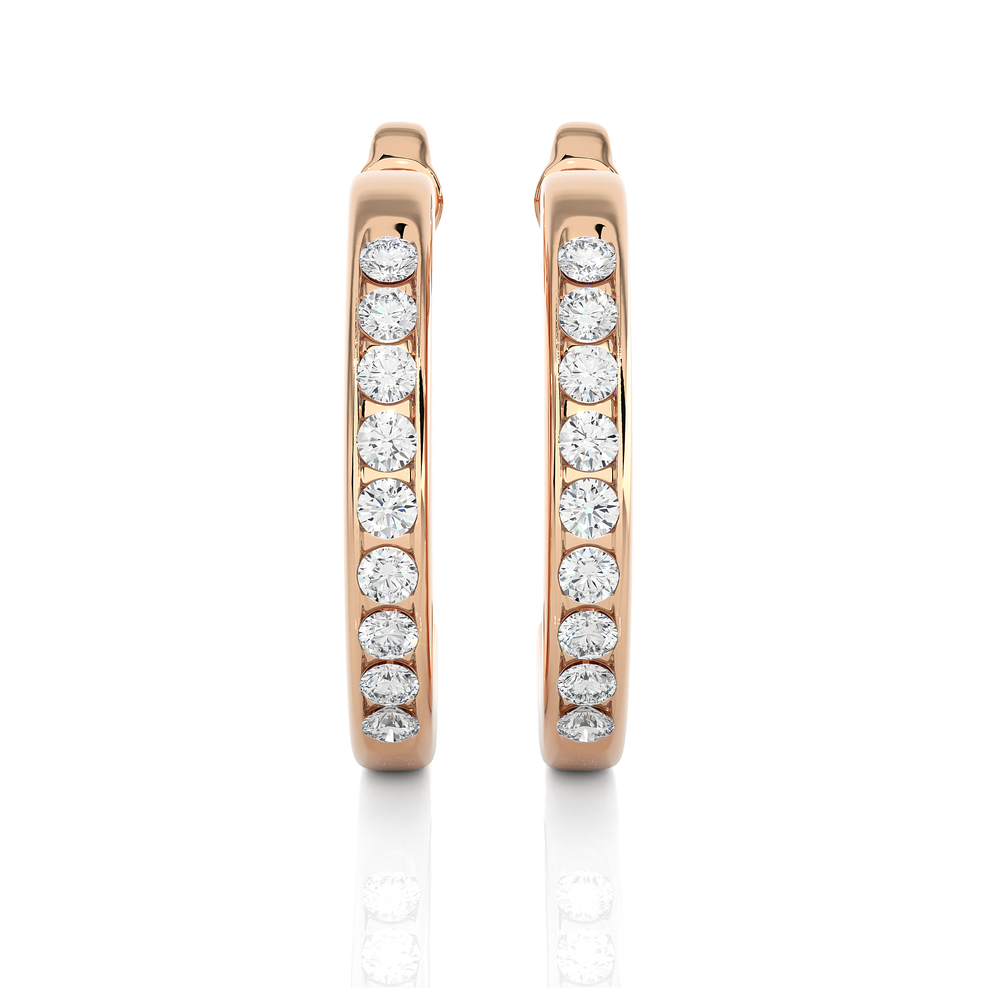 Medium Size Round Lab Diamond Hoop Earrings