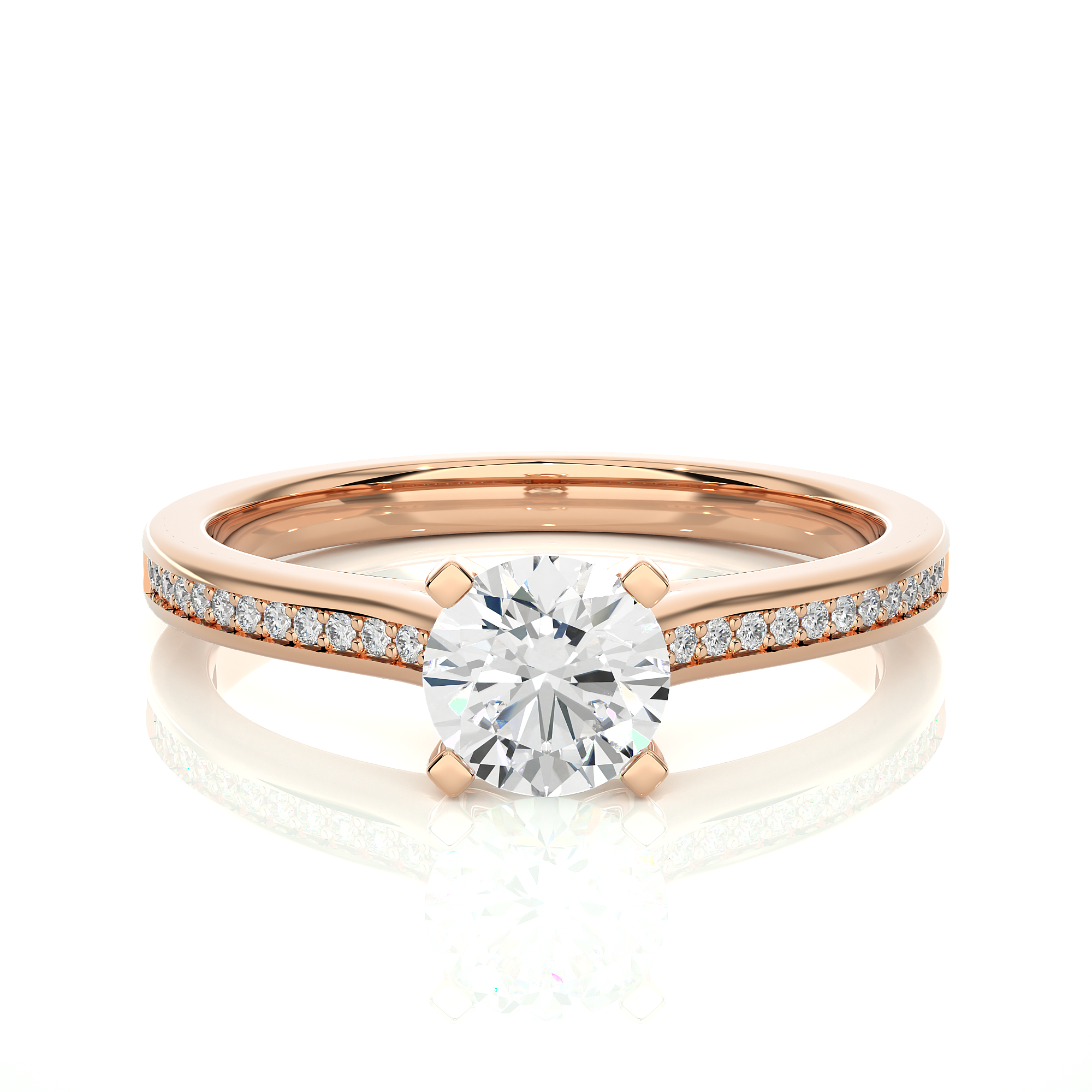 Round Lab Grown Diamond Engagement Ring
