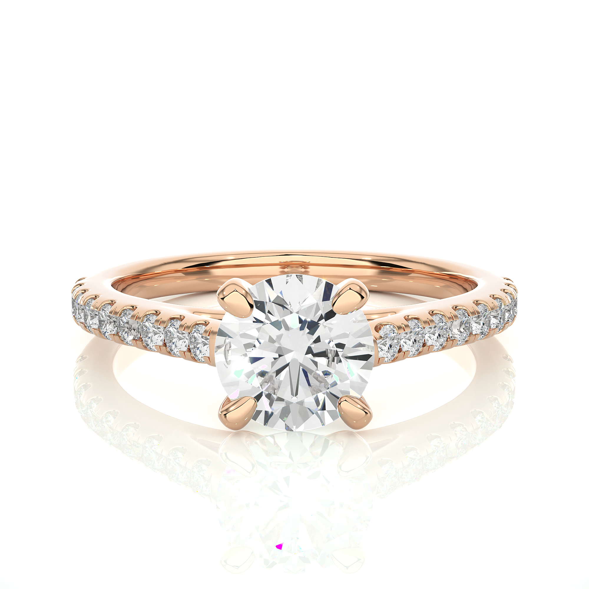 Round Cut Diamond Solitaire Engagement Ring
