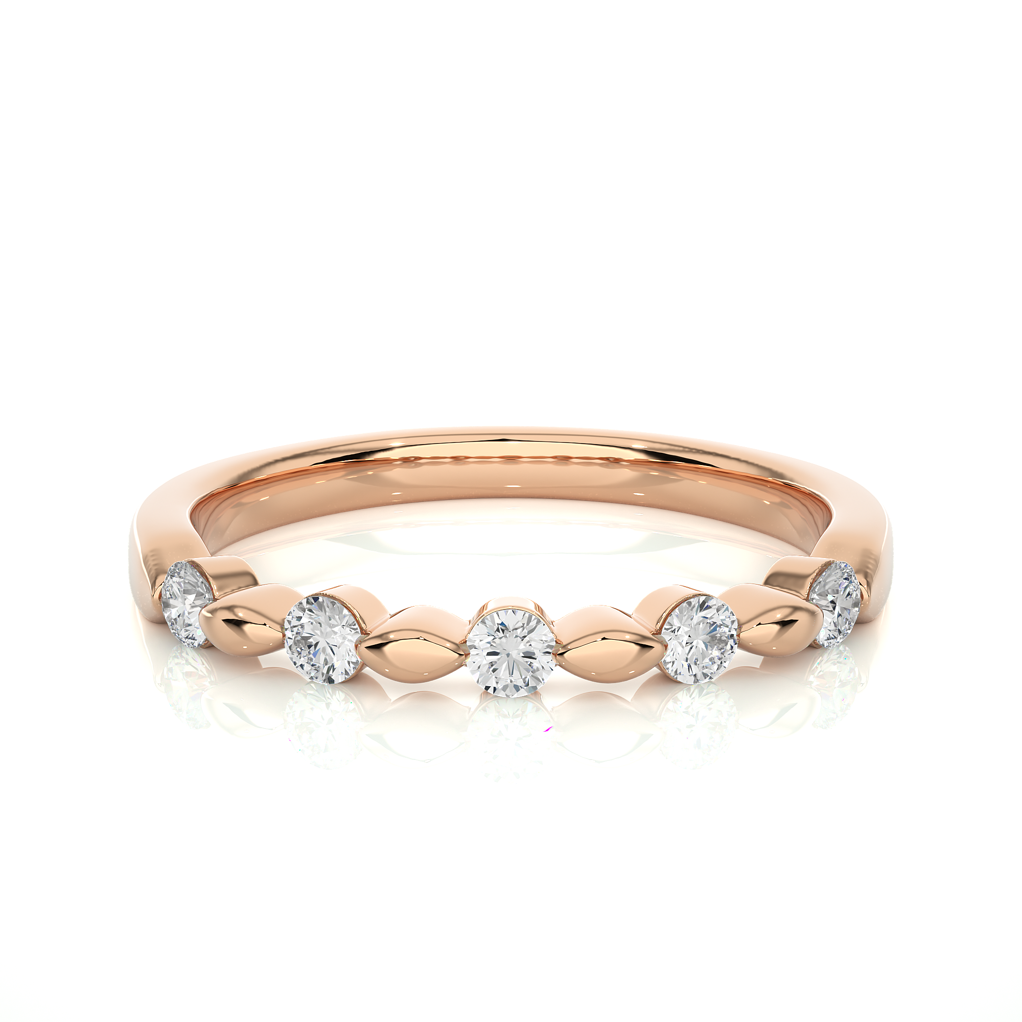 Round Cut Diamond Half Eternity Ring