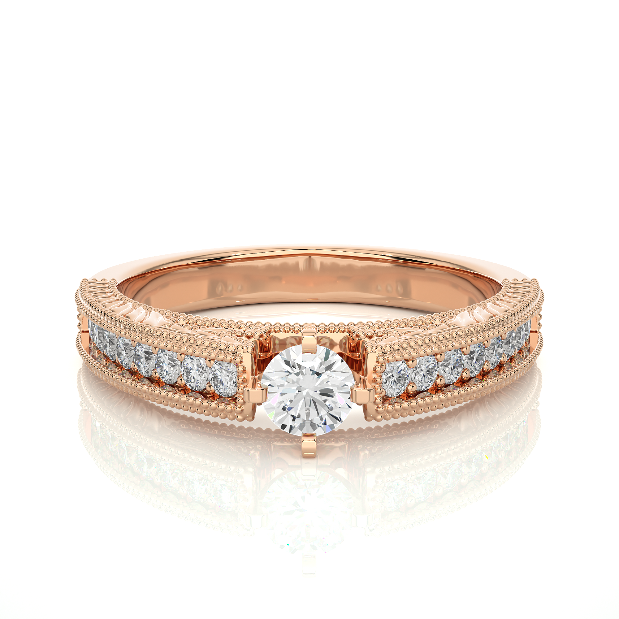 Vintage Style Diamond Engagement Ring