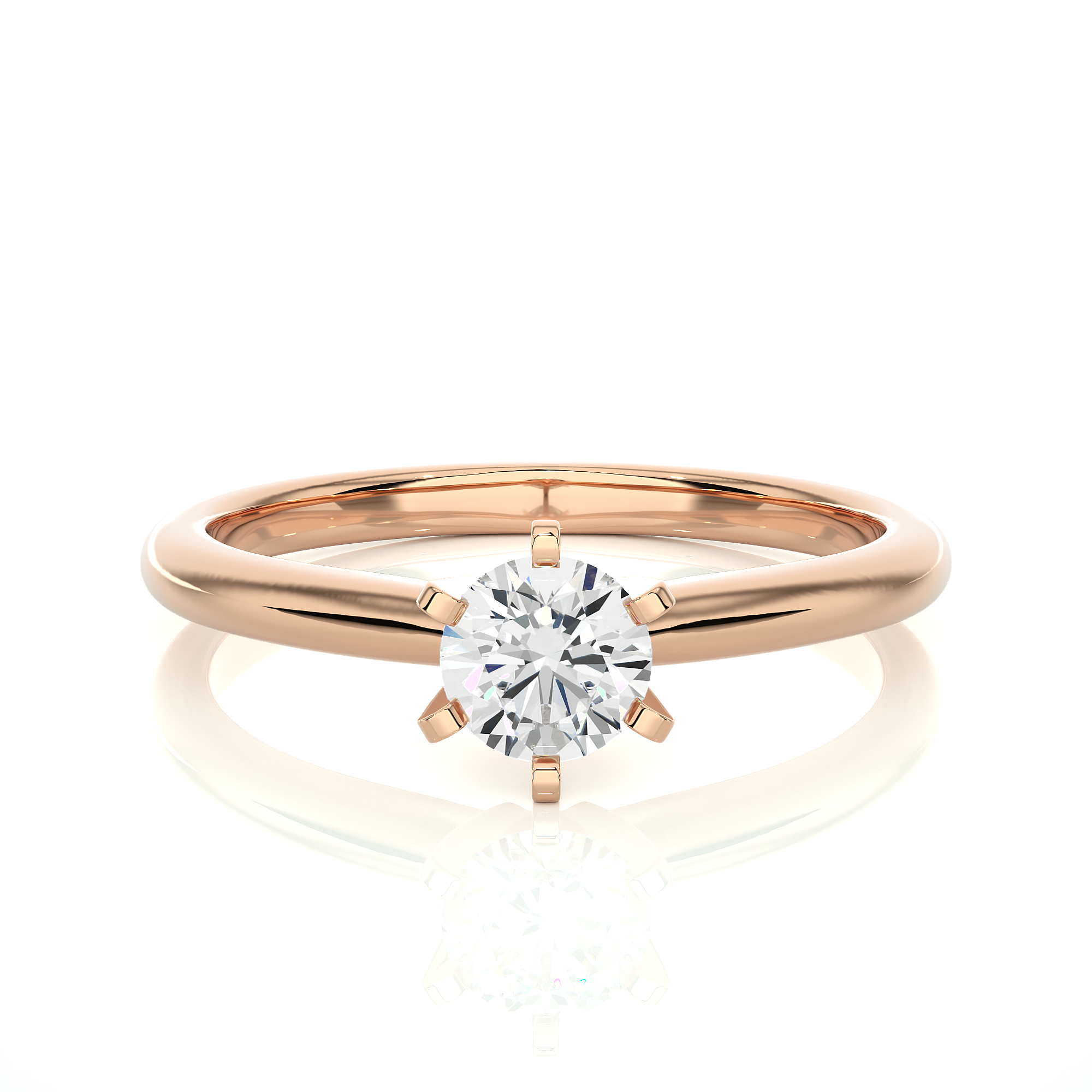 Round Cut Lab Grown Diamond Solitaire Engagement Ring