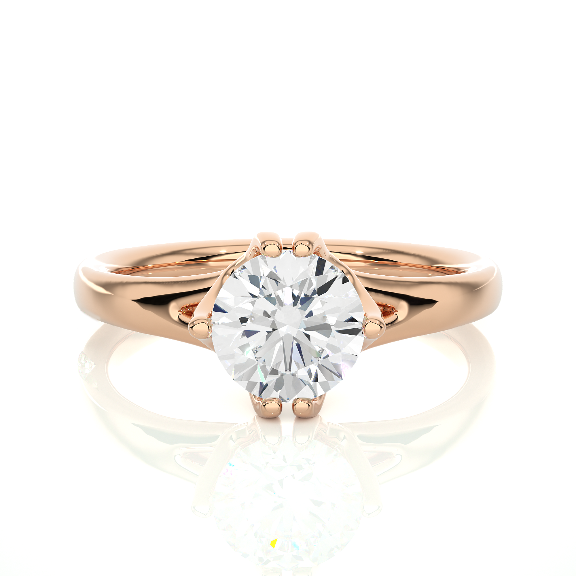 Round Cut Lab Grown Diamond Solitaire Engagement Ring