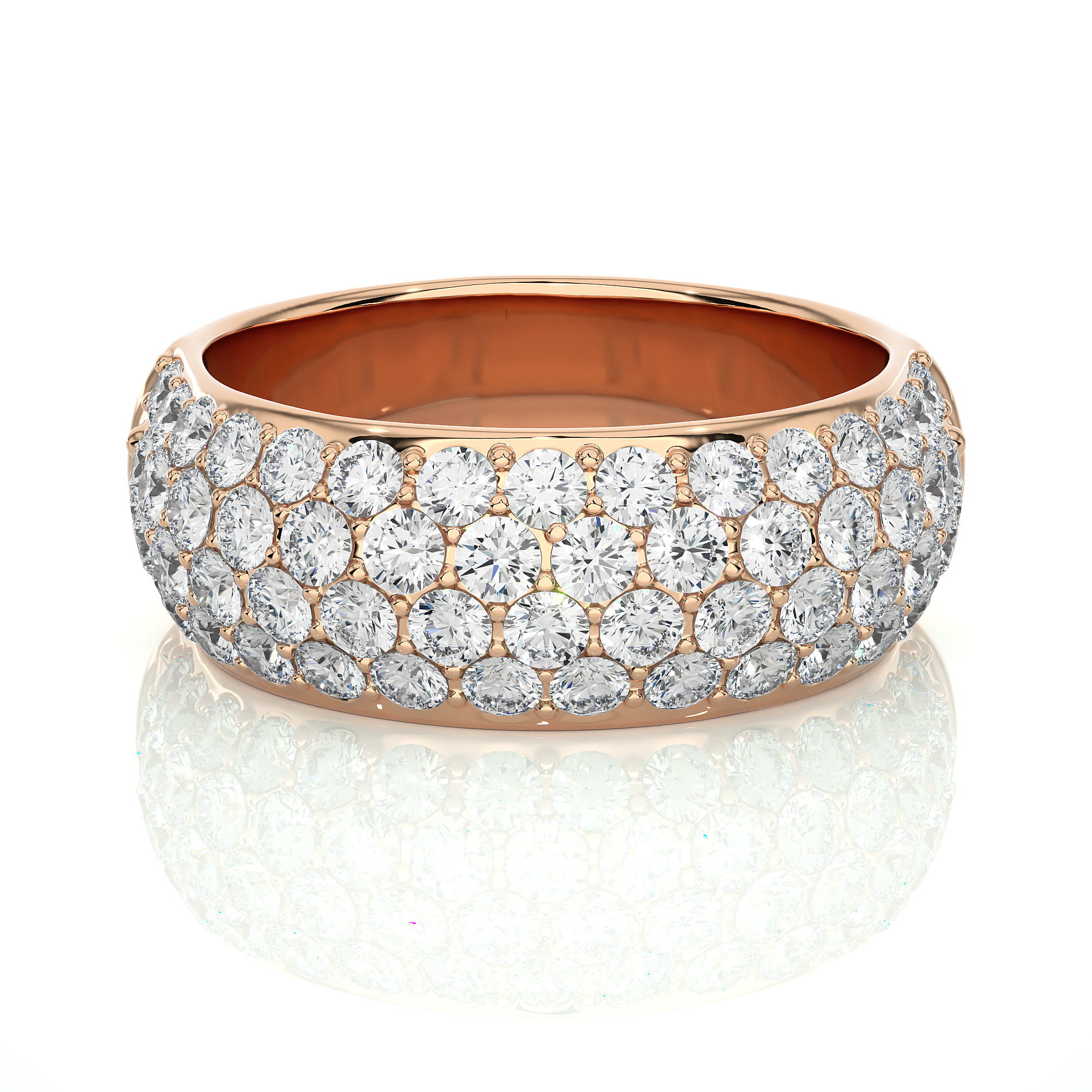 Round Cut Lab Grown Diamond Wide Eternity Ring