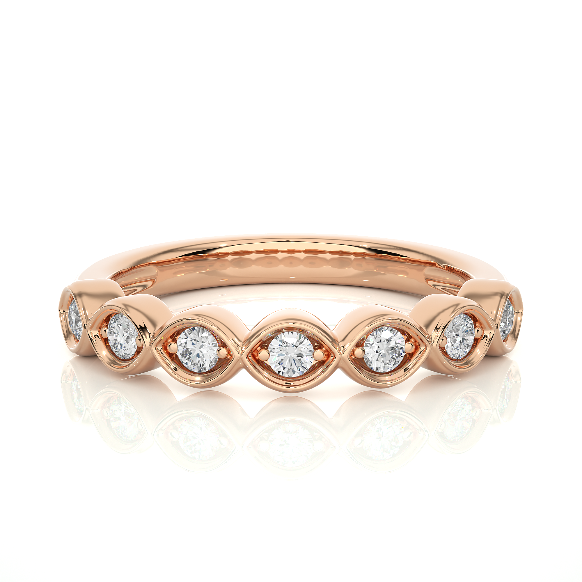 Bezel Set Lab Grown Diamond Half Eternity Ring