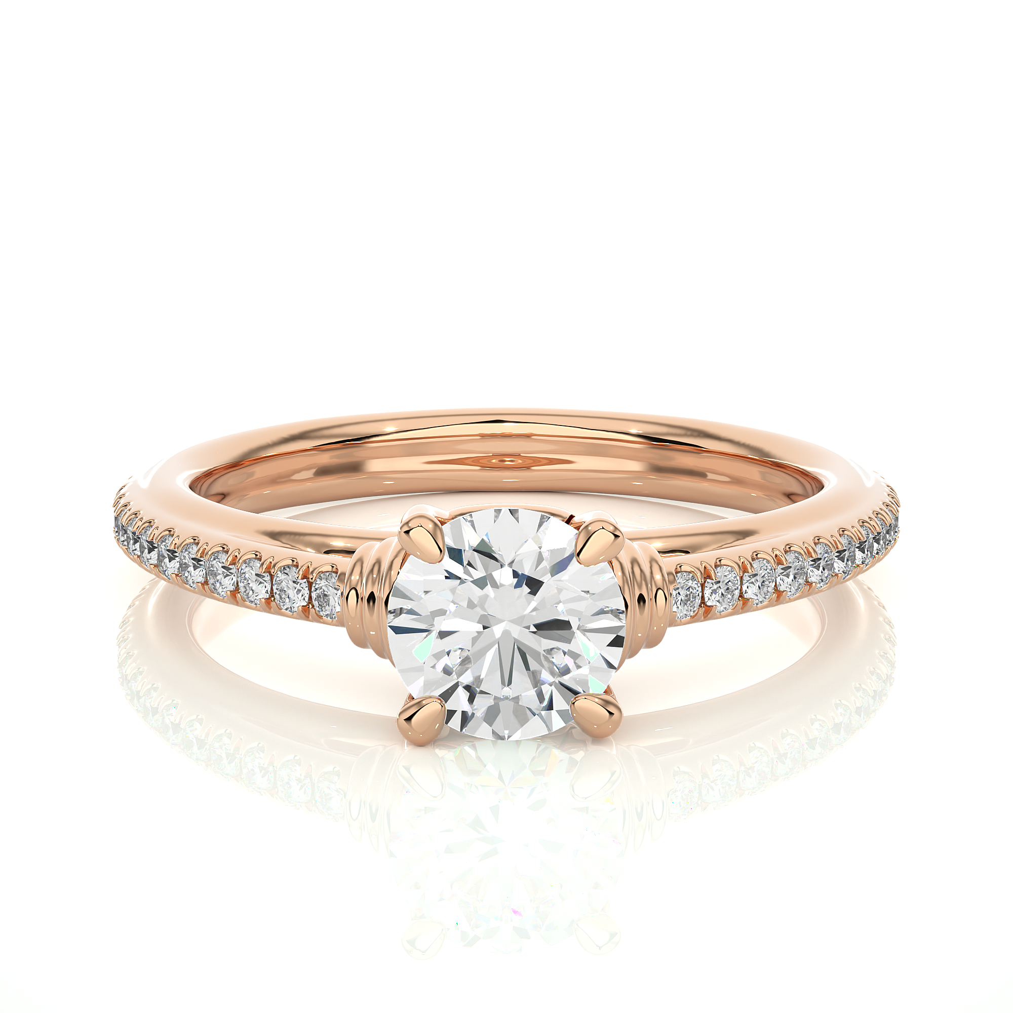 Round Cut Diamond Solitaire Engagement Ring