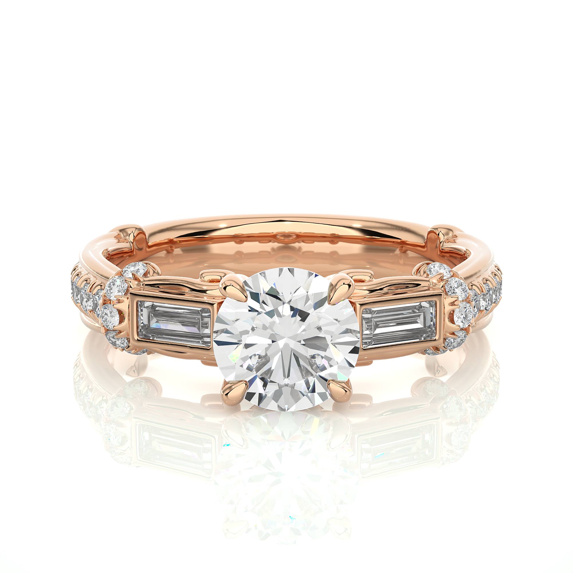 Elegant Round Lab Diamond Engagement Ring