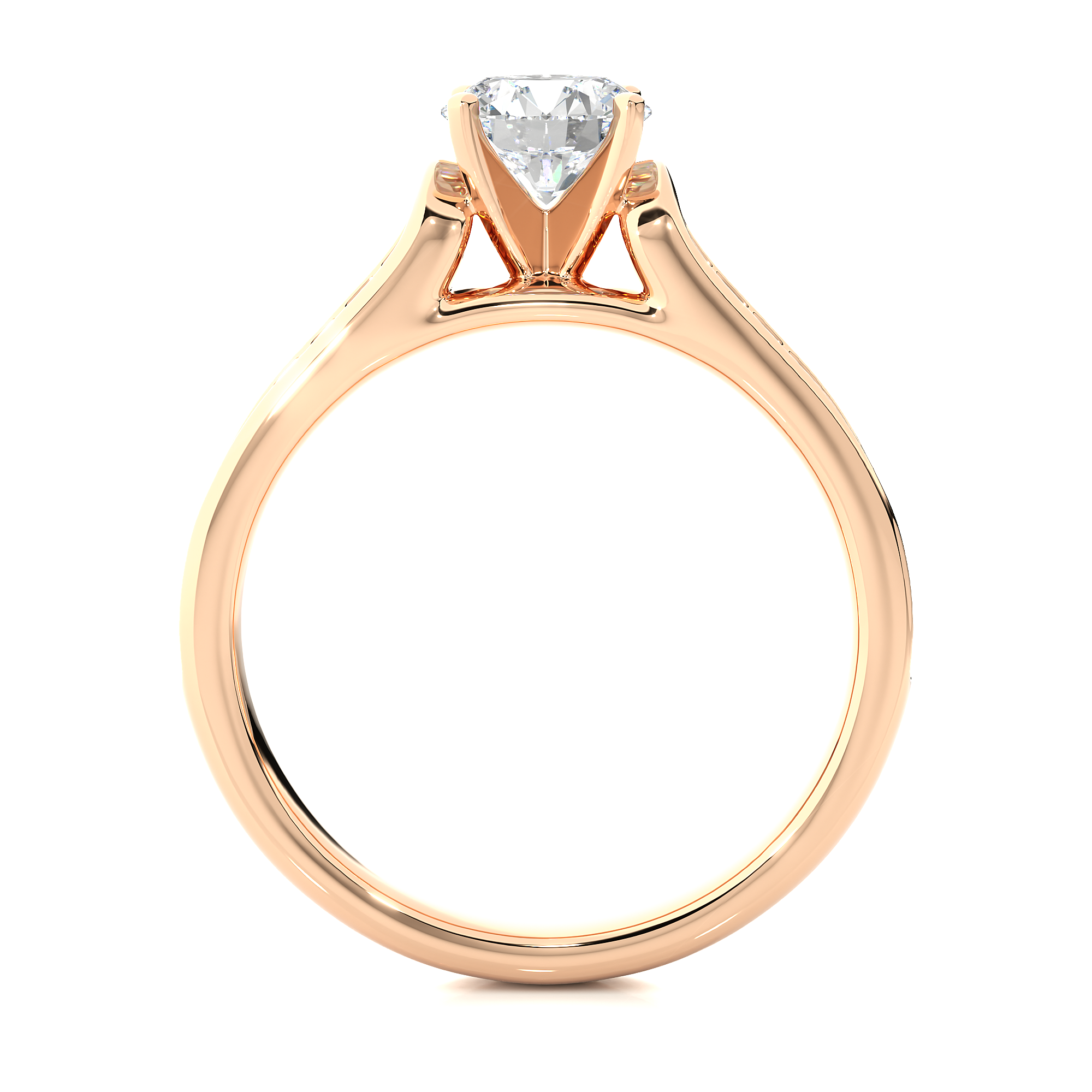Round Lab Grown Diamond Pave Engagement Ring
