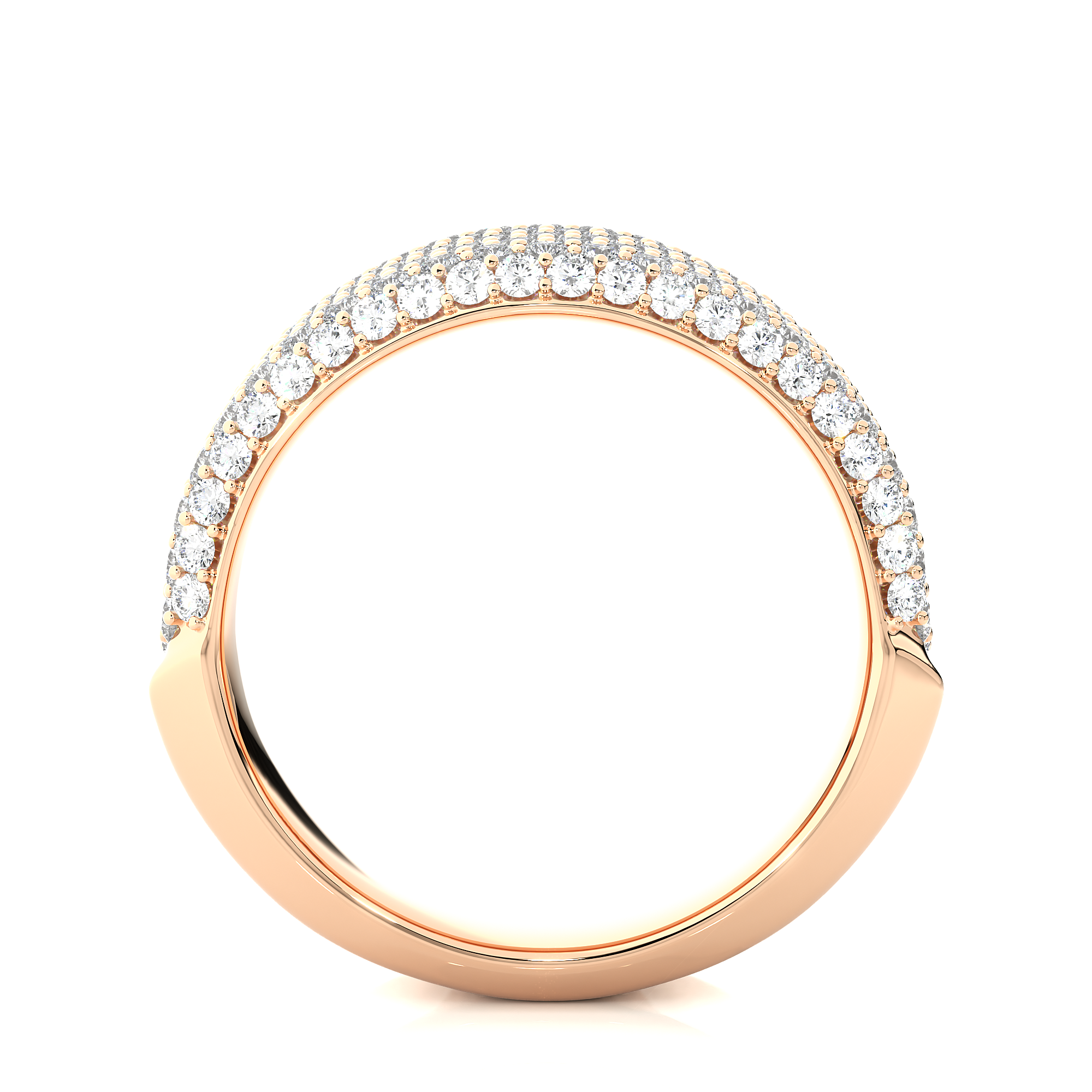 Multi Row Lab Grown Diamond Wide Band