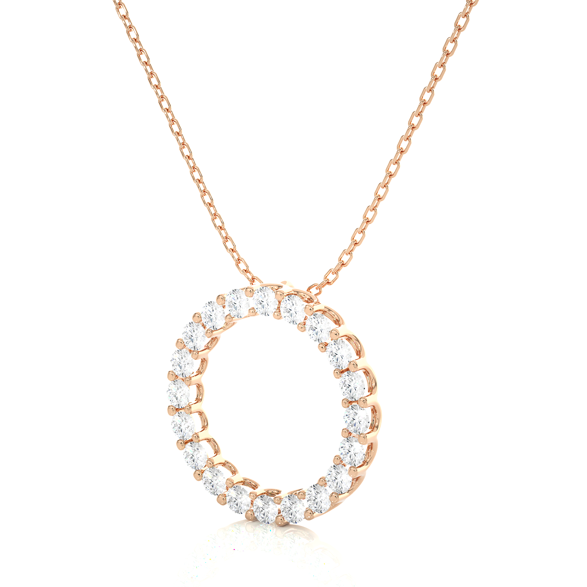 Minimal Circle Lab Diamond Pendant Necklace