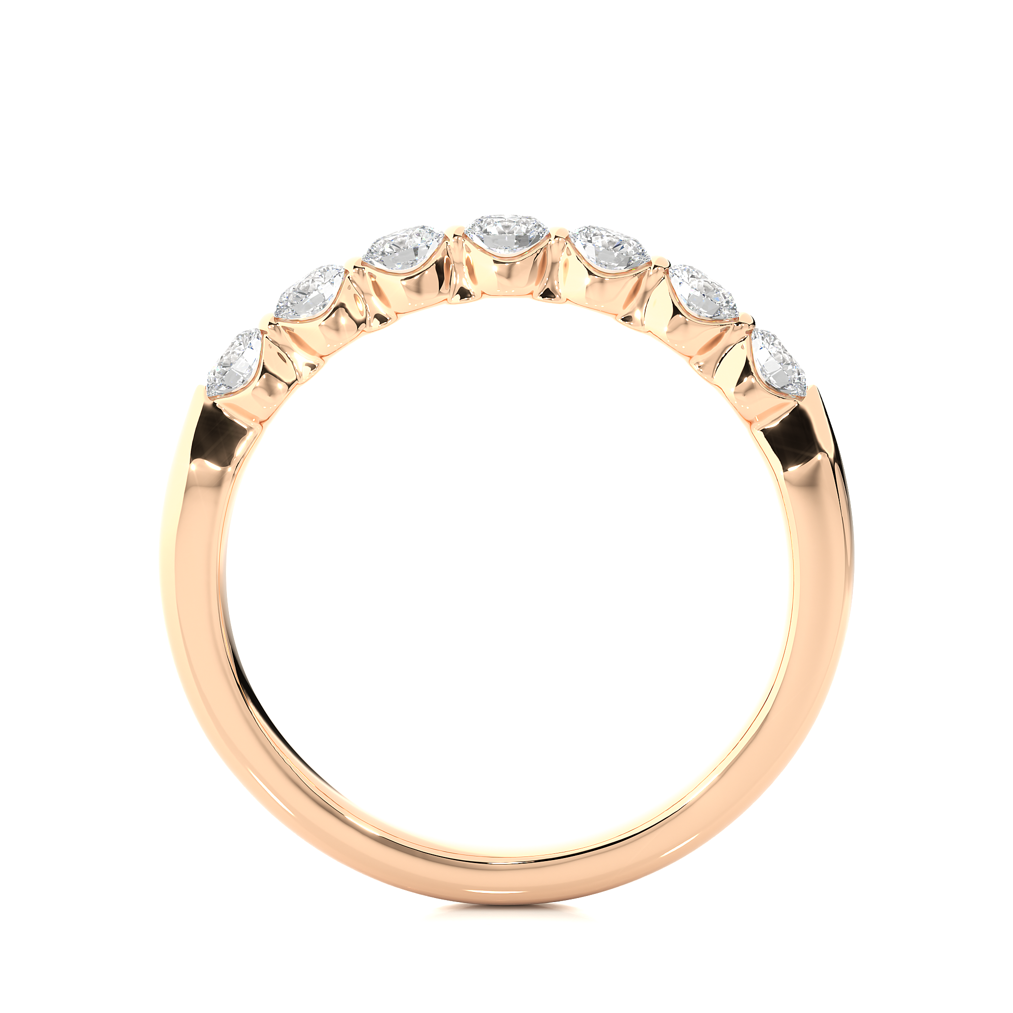 Round Cut Lab Grown Diamond Half Eternity Ring