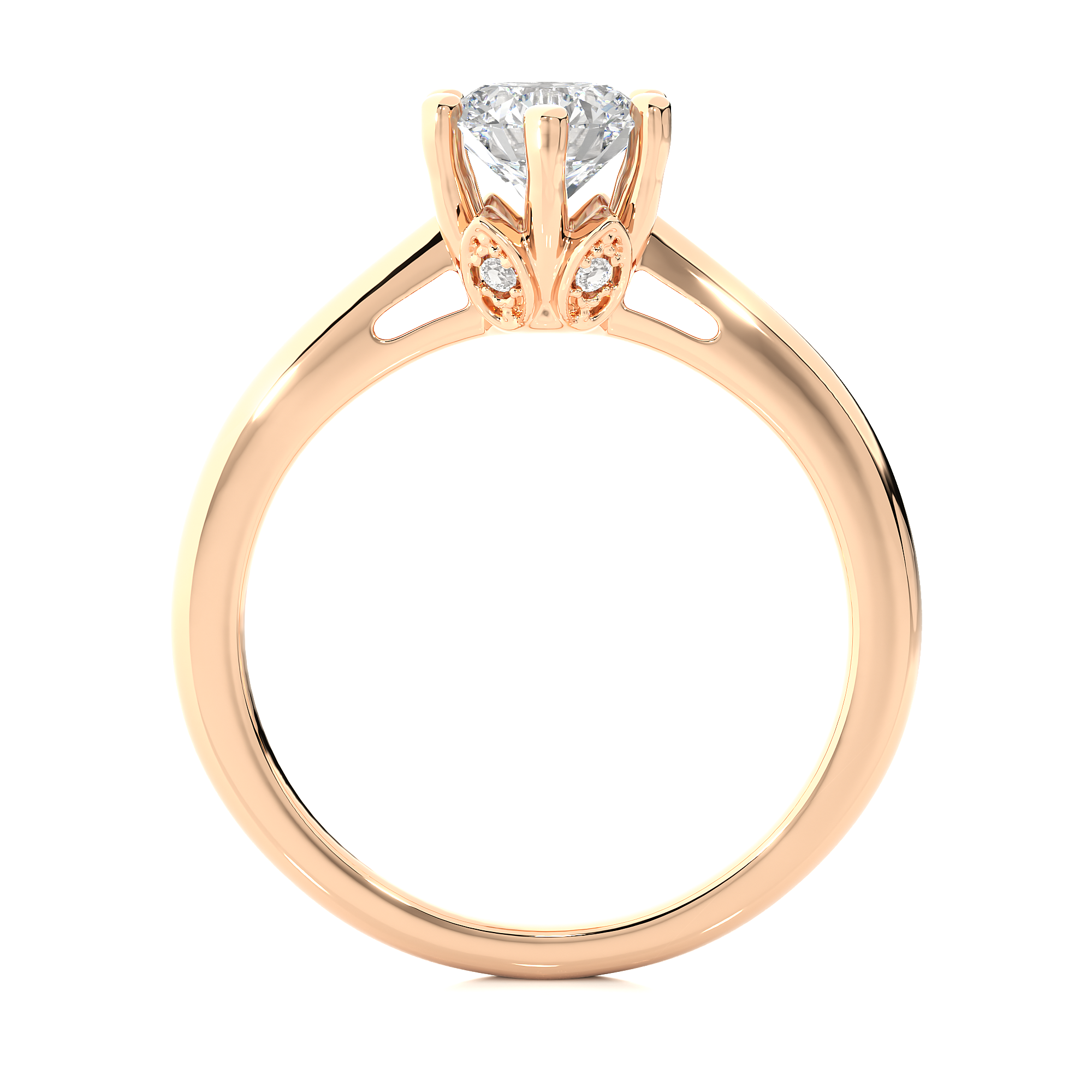 Round Cut Lab Grown Diamond Solitaire Engagement Ring