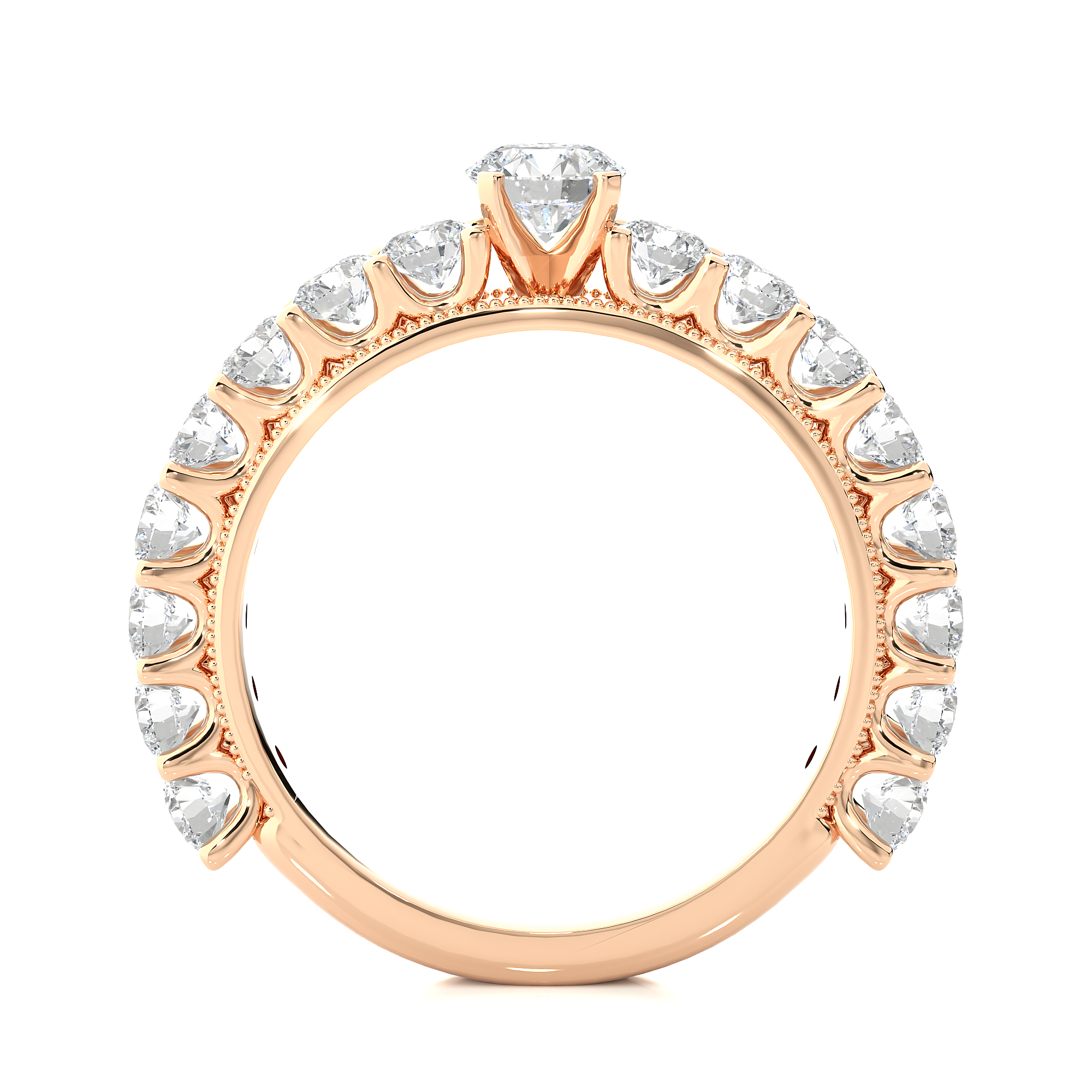 Round Cut Lab Grown Diamond Half Eternity Band