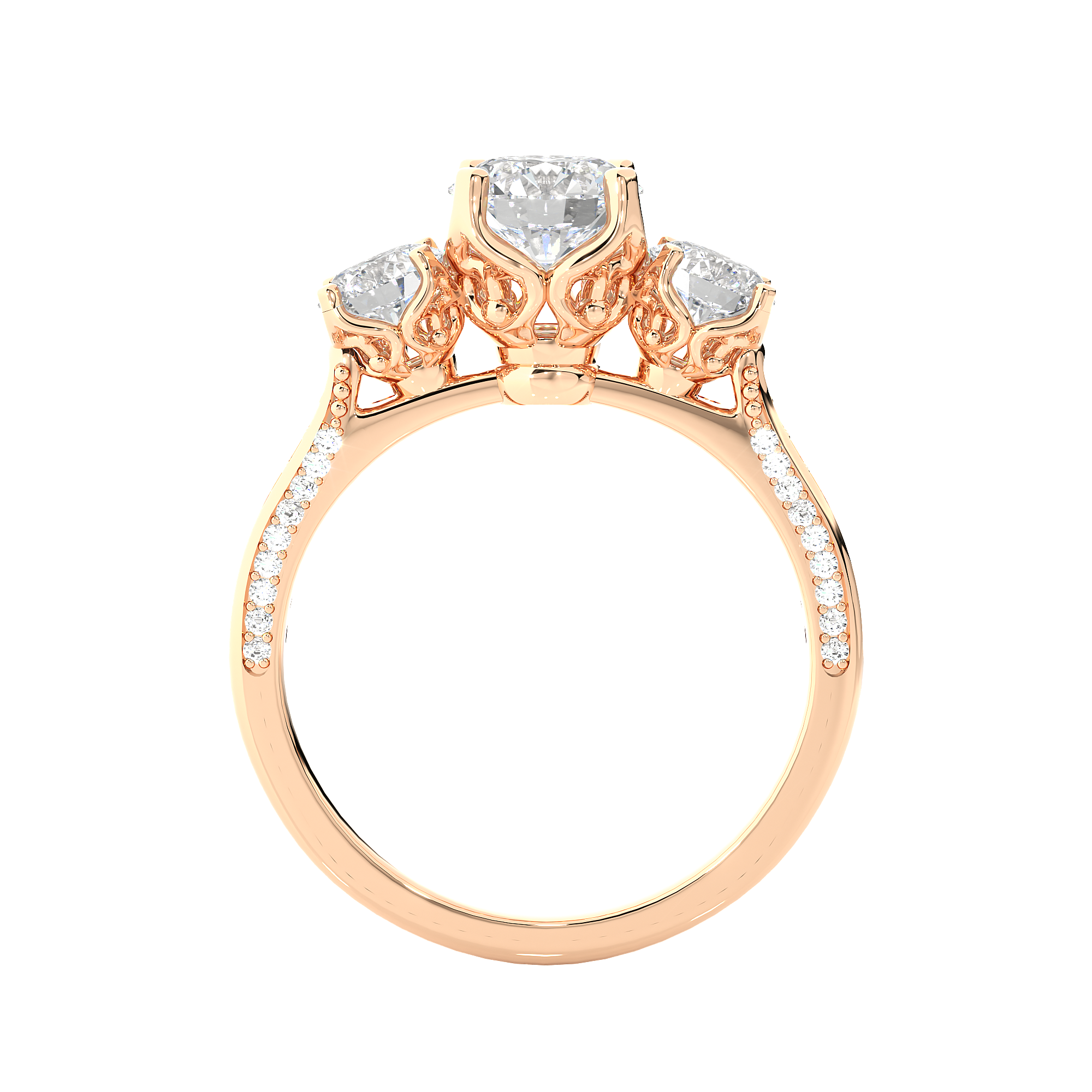 Lab Grown Diamond Three Stone Engagement Ring