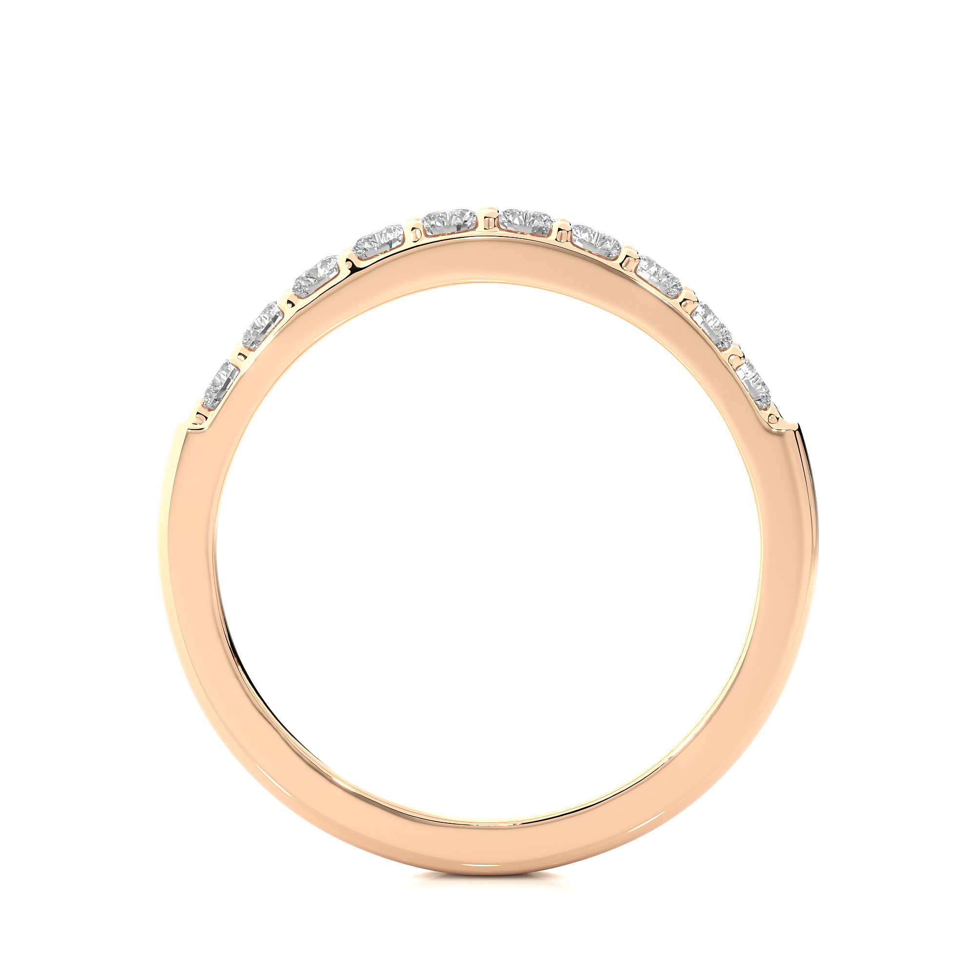 Round Cut Diamond Half Eternity Ring
