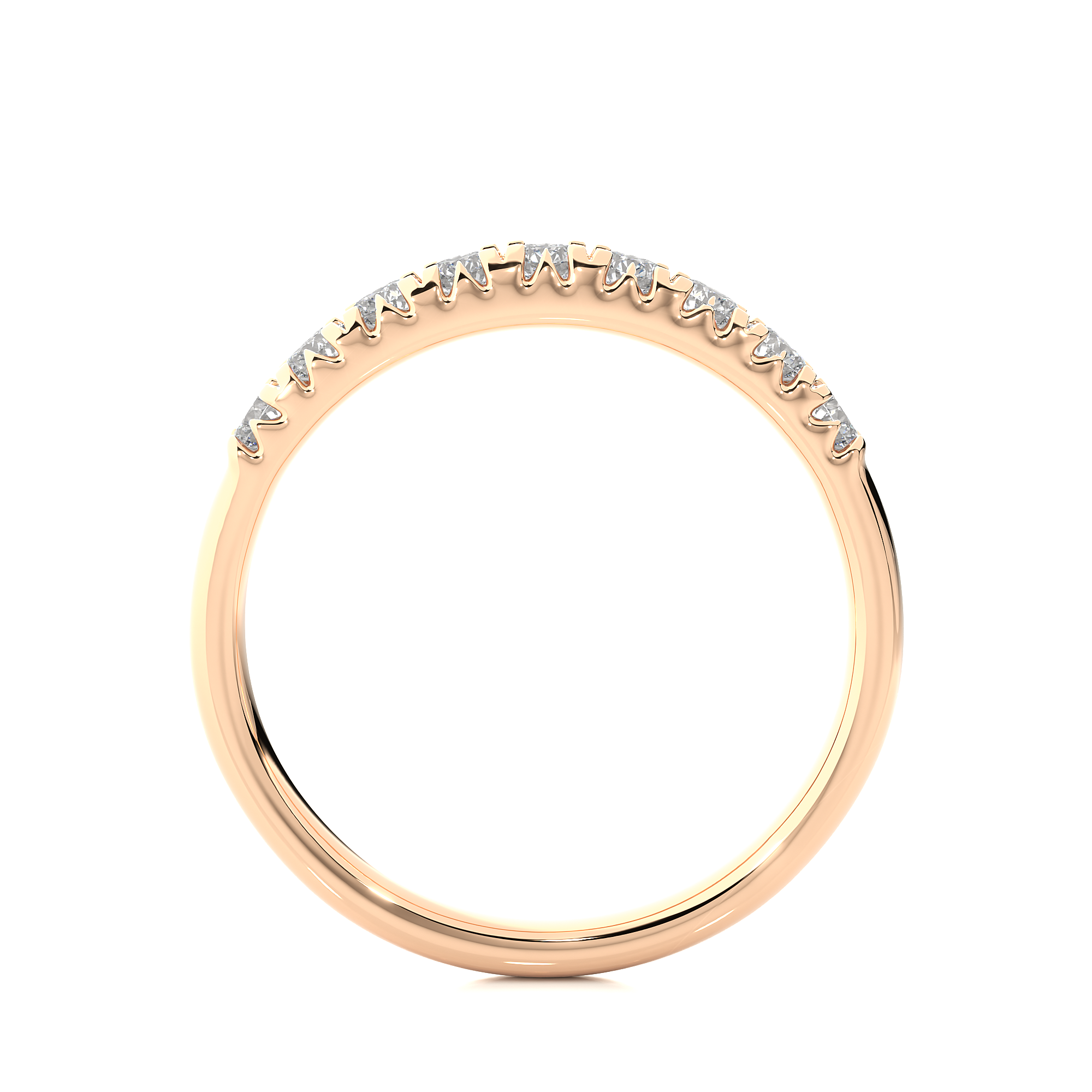 Round Cut  Lab Grown Diamond Half Eternity Ring