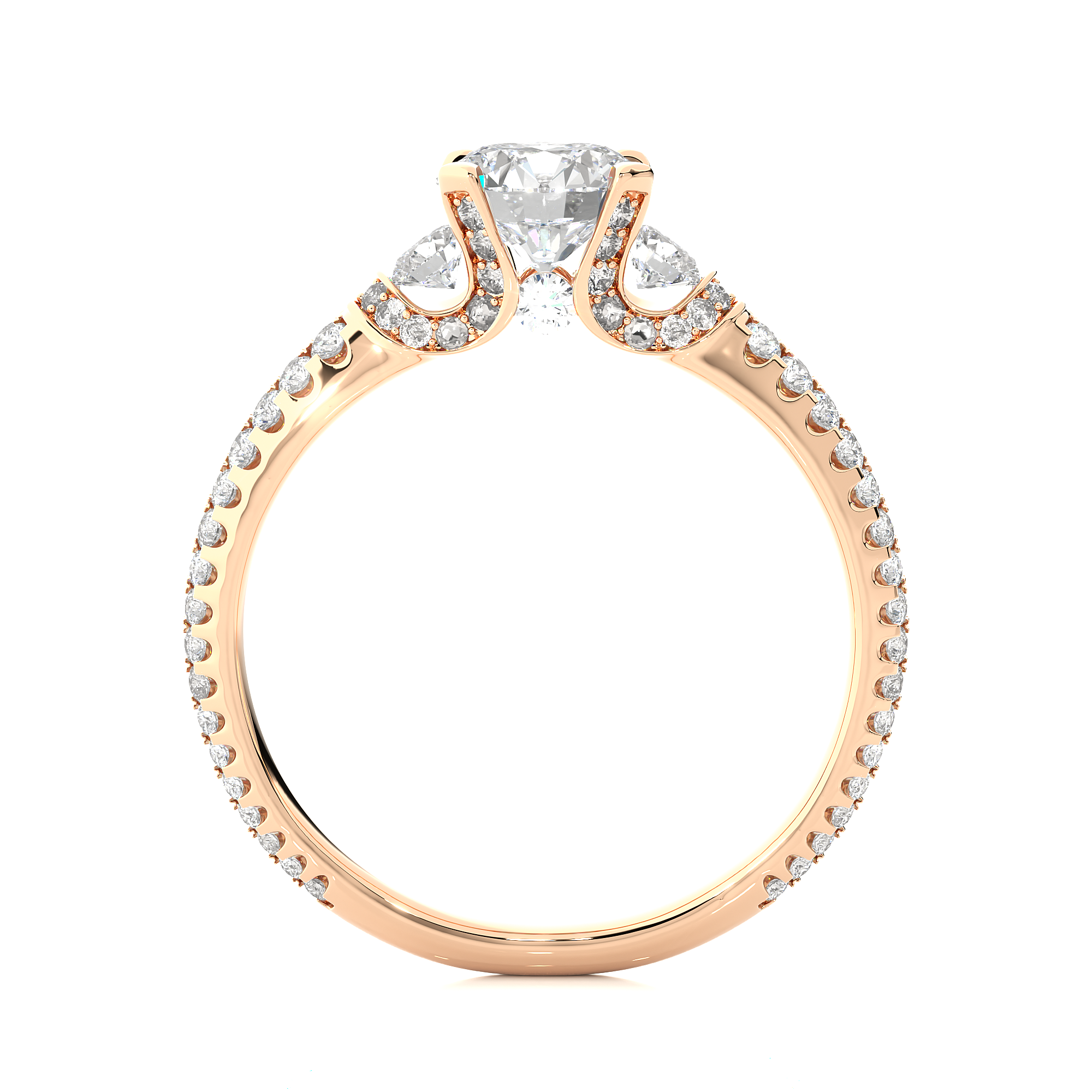 Three Stone Lab Grown Diamond Engagement Ring