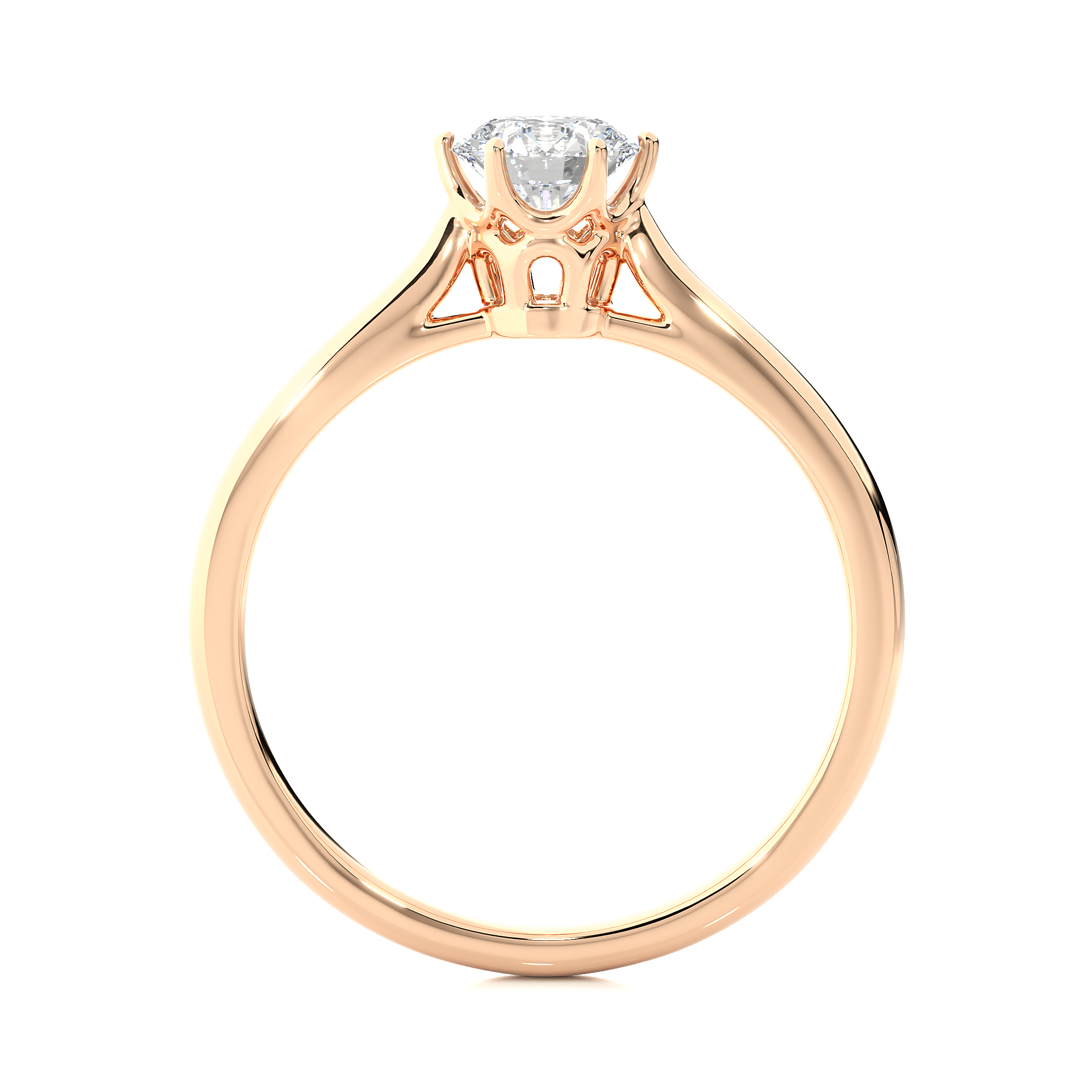 Round Cut Lab Grown Diamond Solitaire Engagement Ring