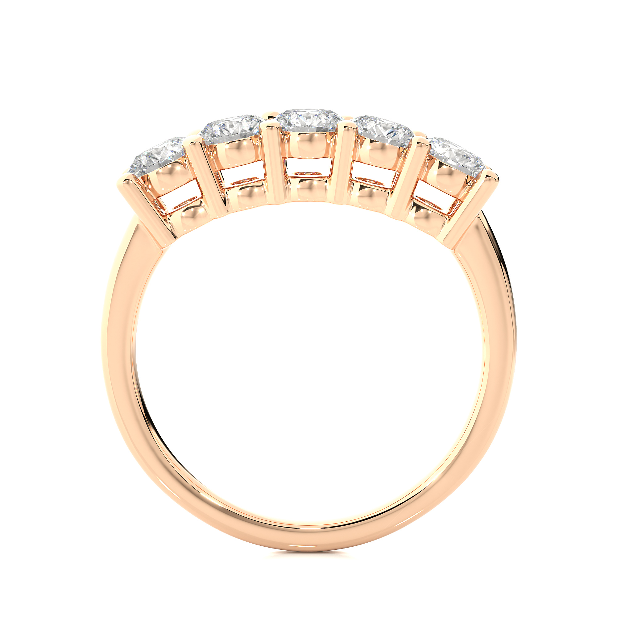 Round Cut Lab Grown Diamond Half Eternity Ring