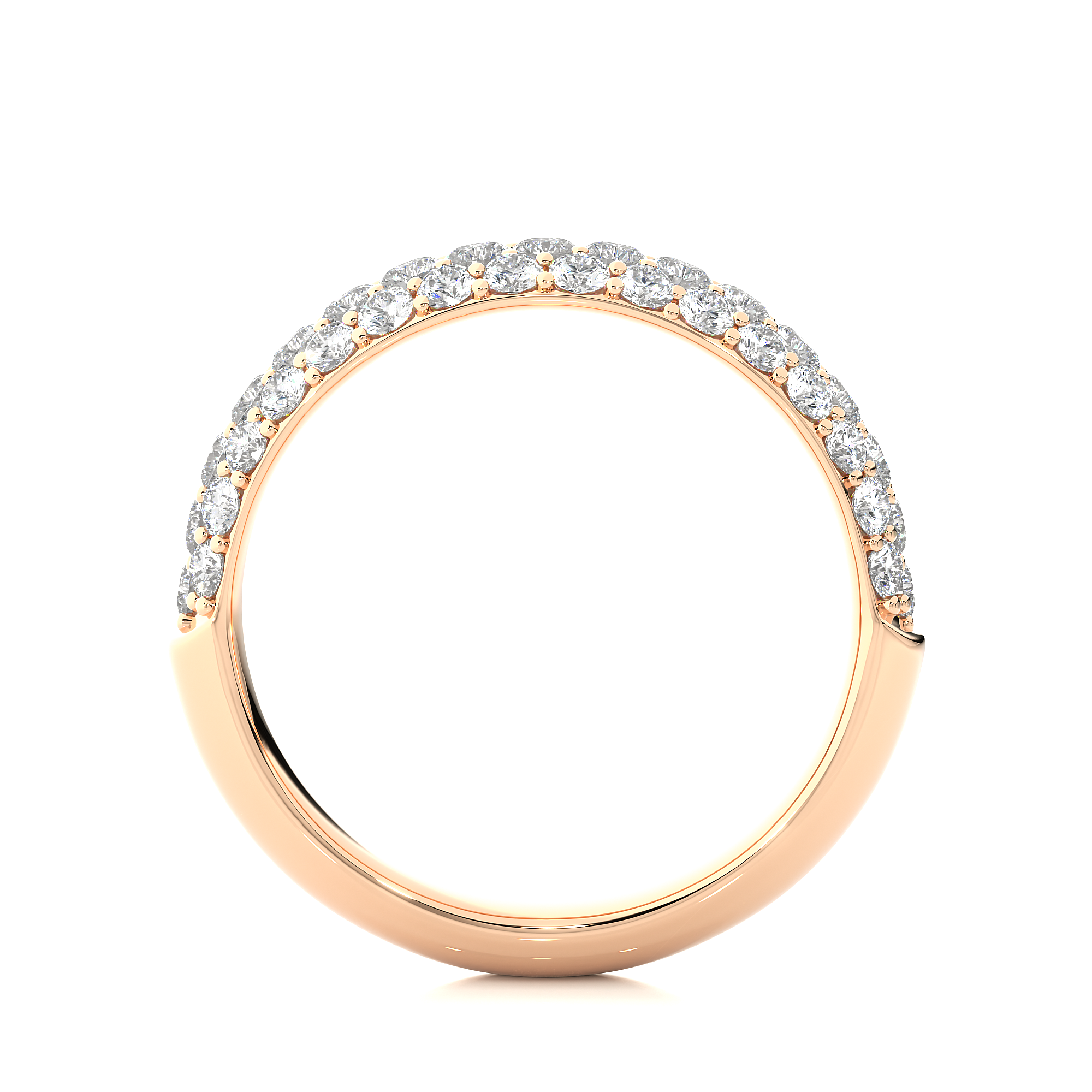 Multi Row Lab Grown Diamond Wide Band